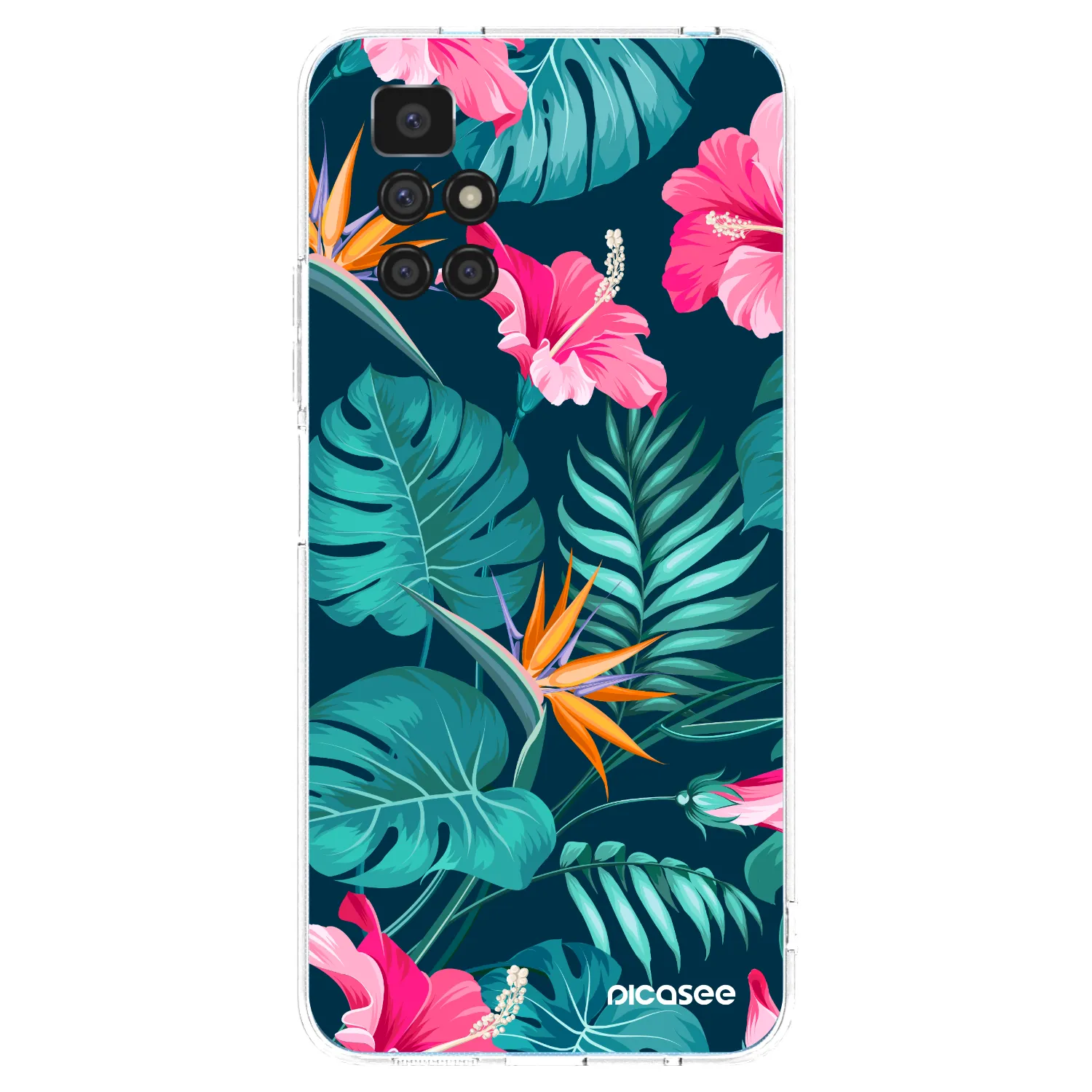 Picasee silikónový prehľadný obal pre Xiaomi Redmi 10 - Pink Monstera