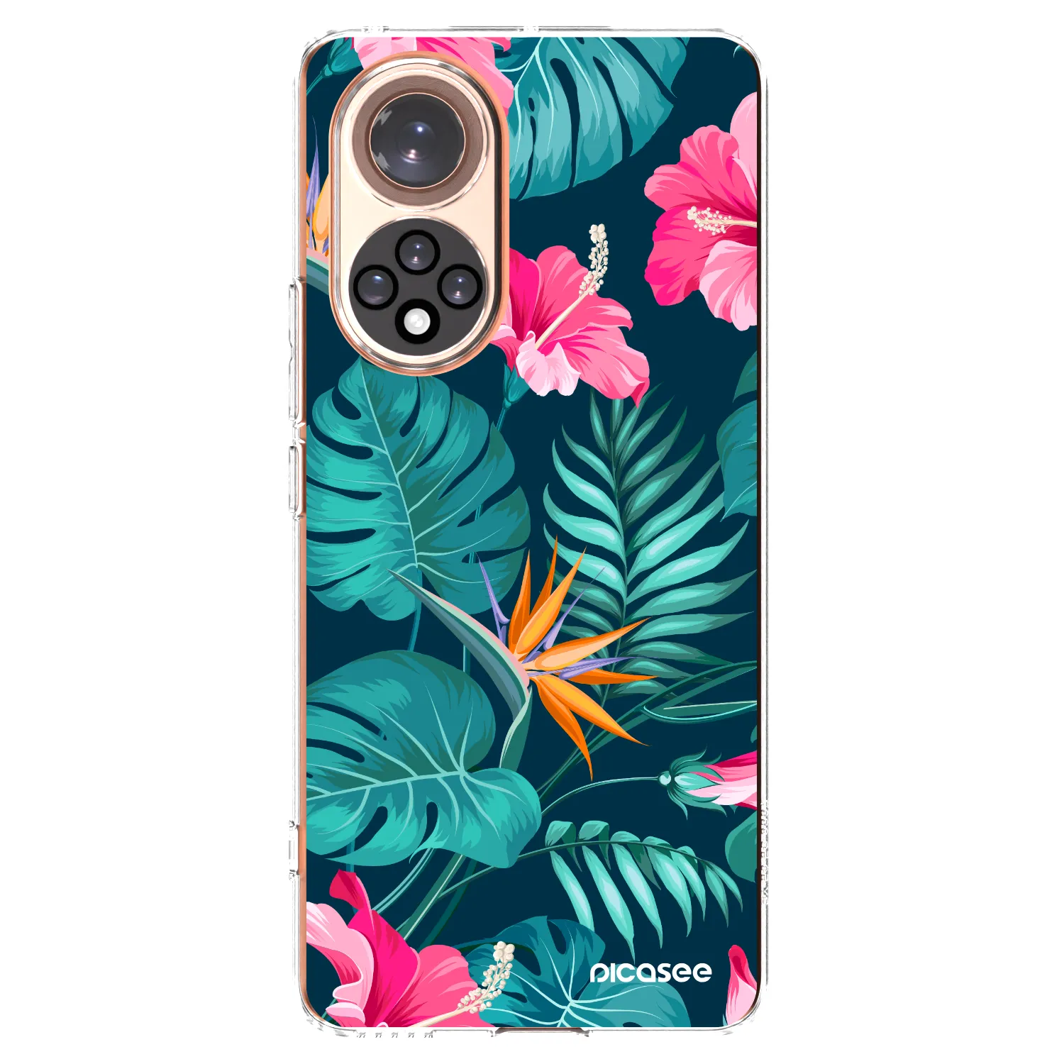 Picasee silikónový prehľadný obal pre Honor 50 5G - Pink Monstera