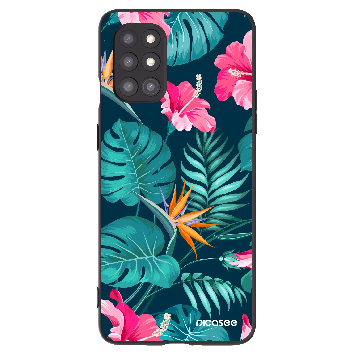 Picasee silikónový čierny obal pre OnePlus 8T - Pink Monstera
