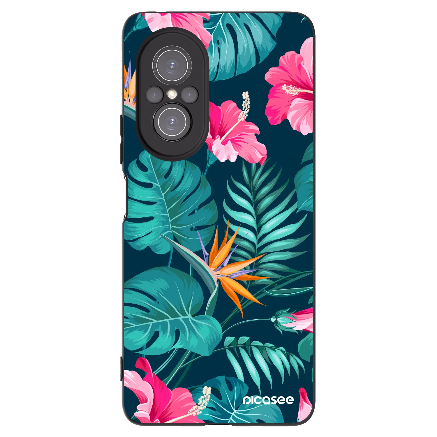 Picasee silikónový čierny obal pre Huawei Nova 9 SE - Pink Monstera