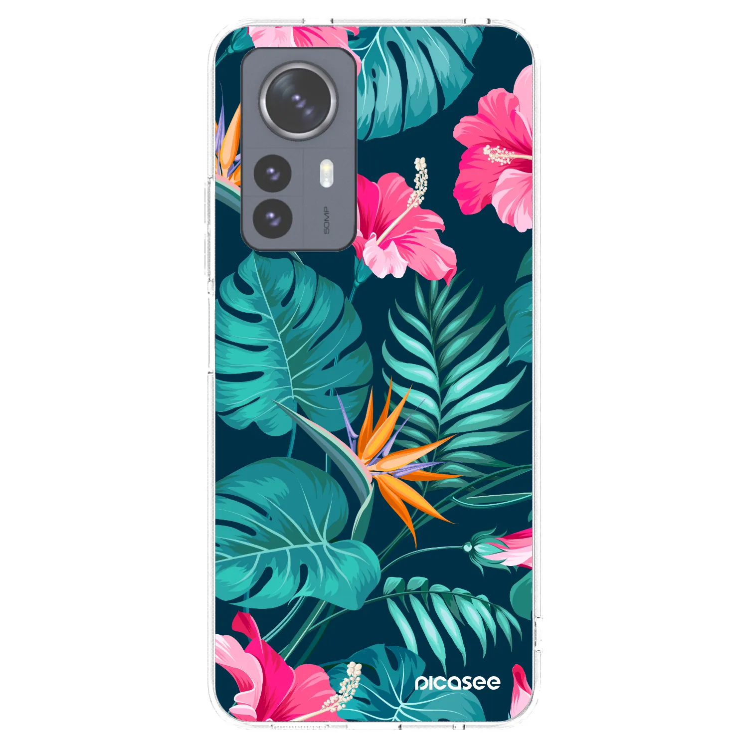 Picasee silikónový prehľadný obal pre Xiaomi 12 Pro - Pink Monstera