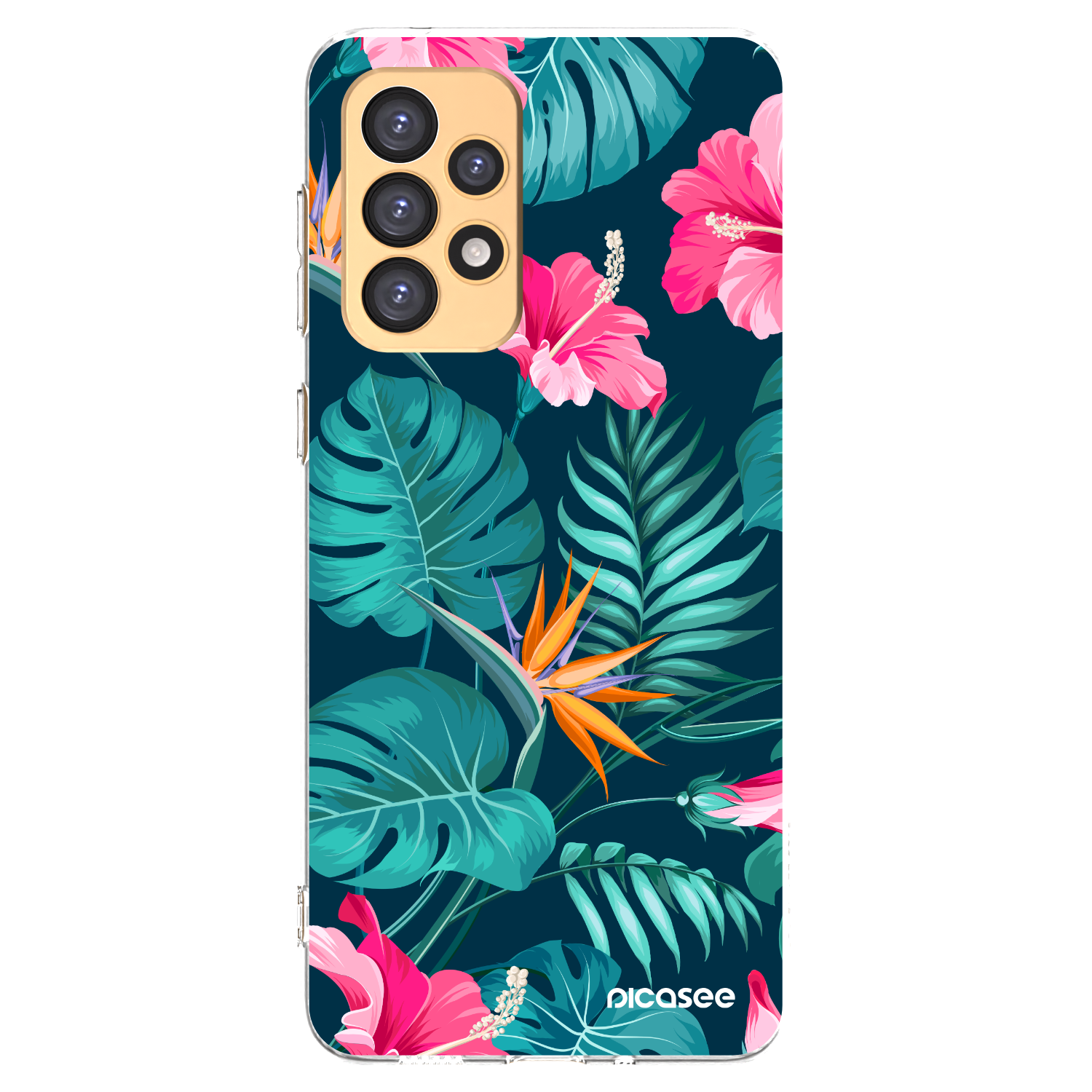 Picasee silikónový prehľadný obal pre Samsung Galaxy A33 5G A336 - Pink Monstera