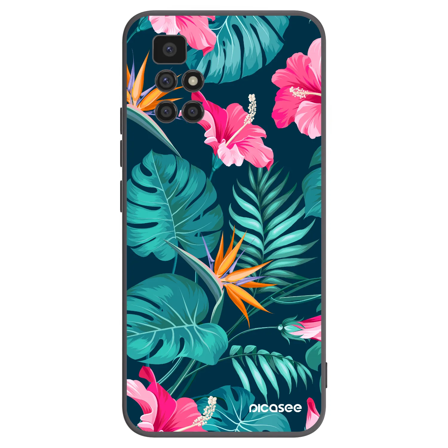Picasee silikónový čierny obal pre Xiaomi Redmi 10 (2022) - Pink Monstera