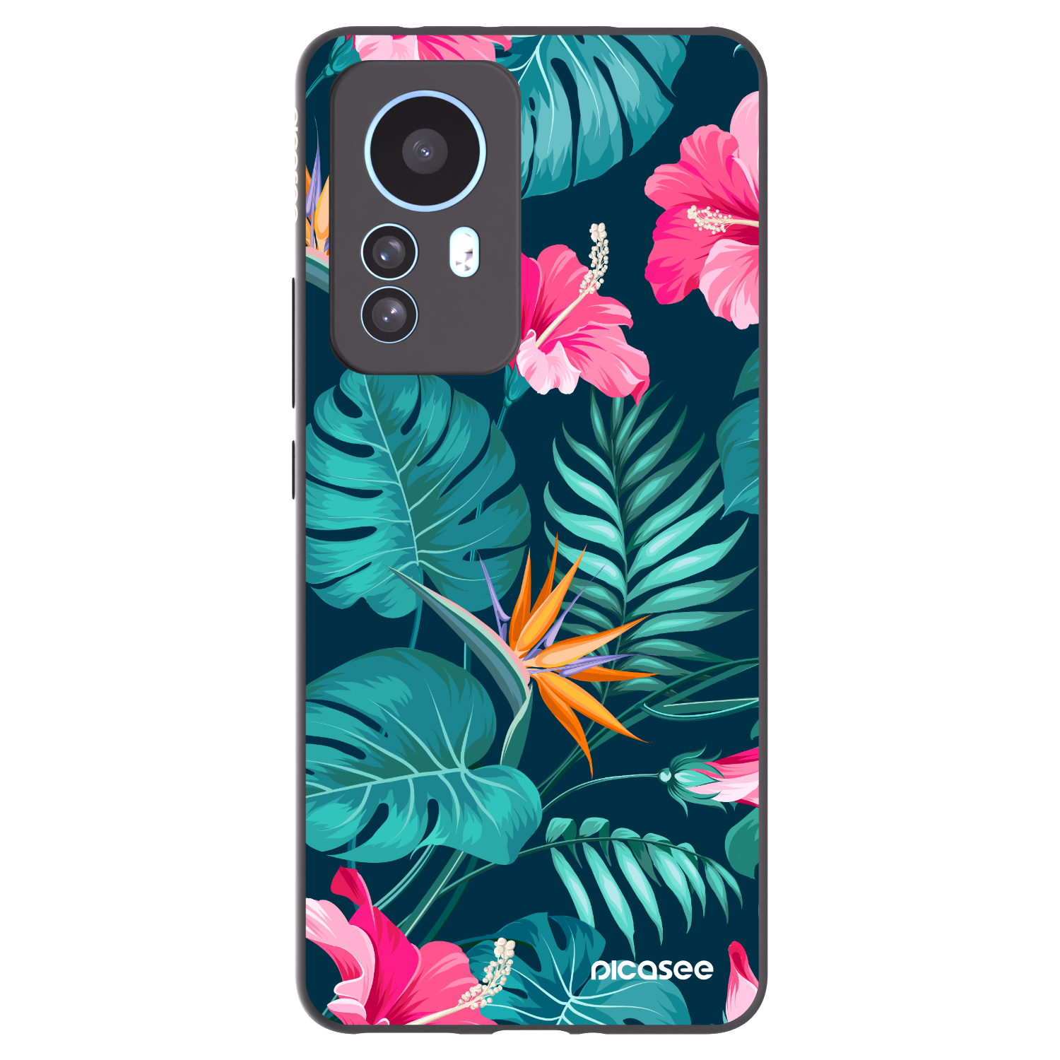 Picasee silikónový čierny obal pre Xiaomi 12T Pro - Pink Monstera