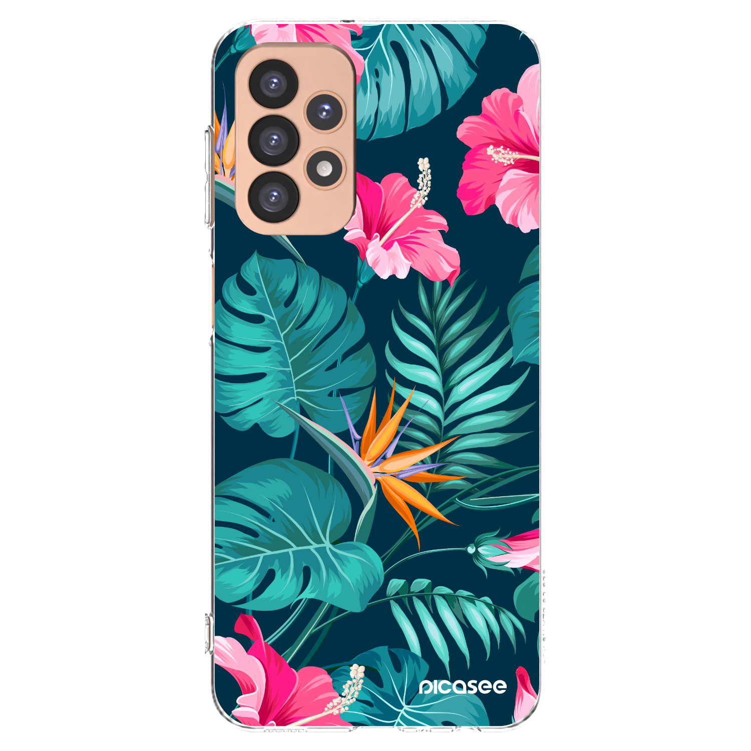 Silikónový prehľadný obal pre Samsung Galaxy A23 A236B 5G - Pink Monstera