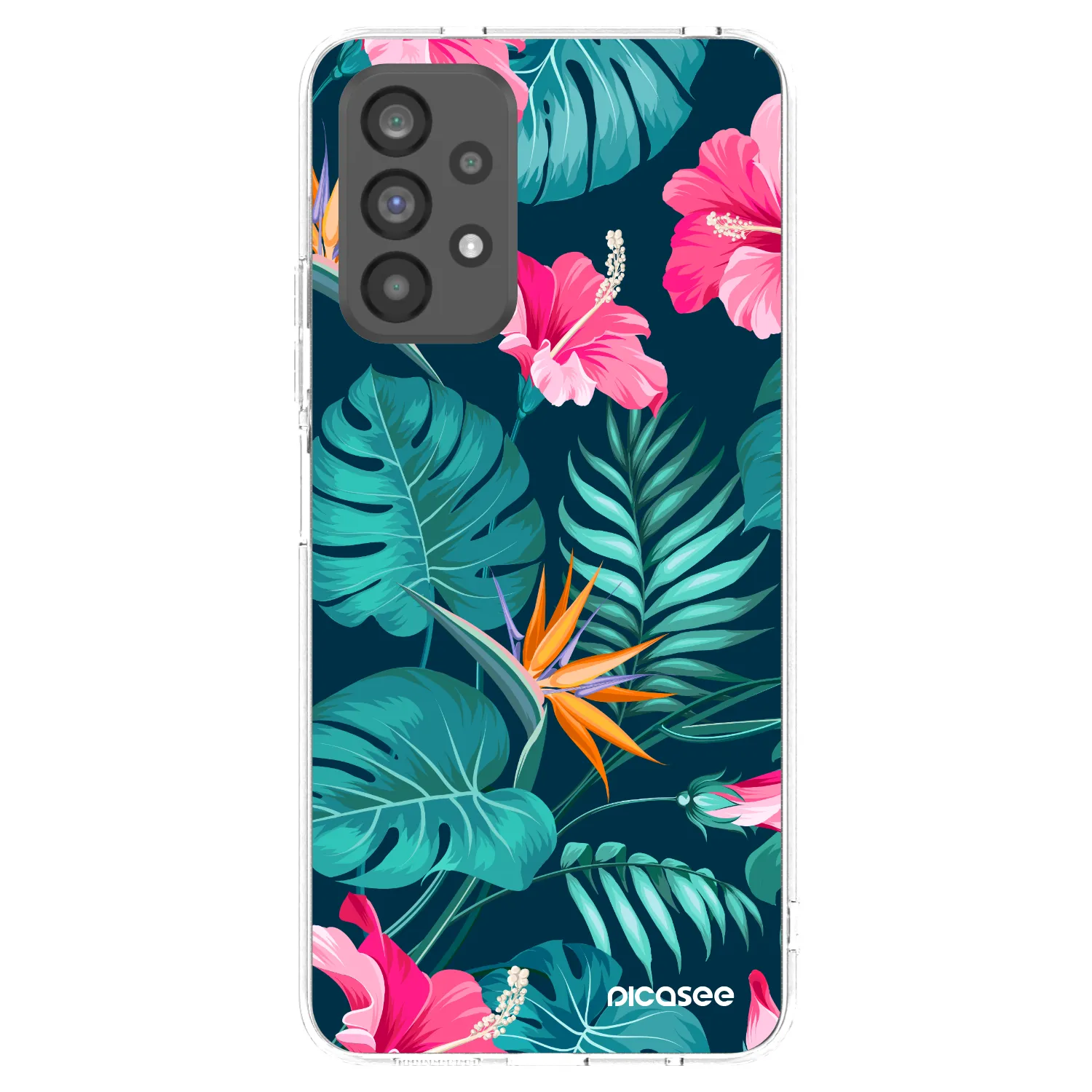 Picasee silikónový prehľadný obal pre Samsung Galaxy A73 5G - Pink Monstera