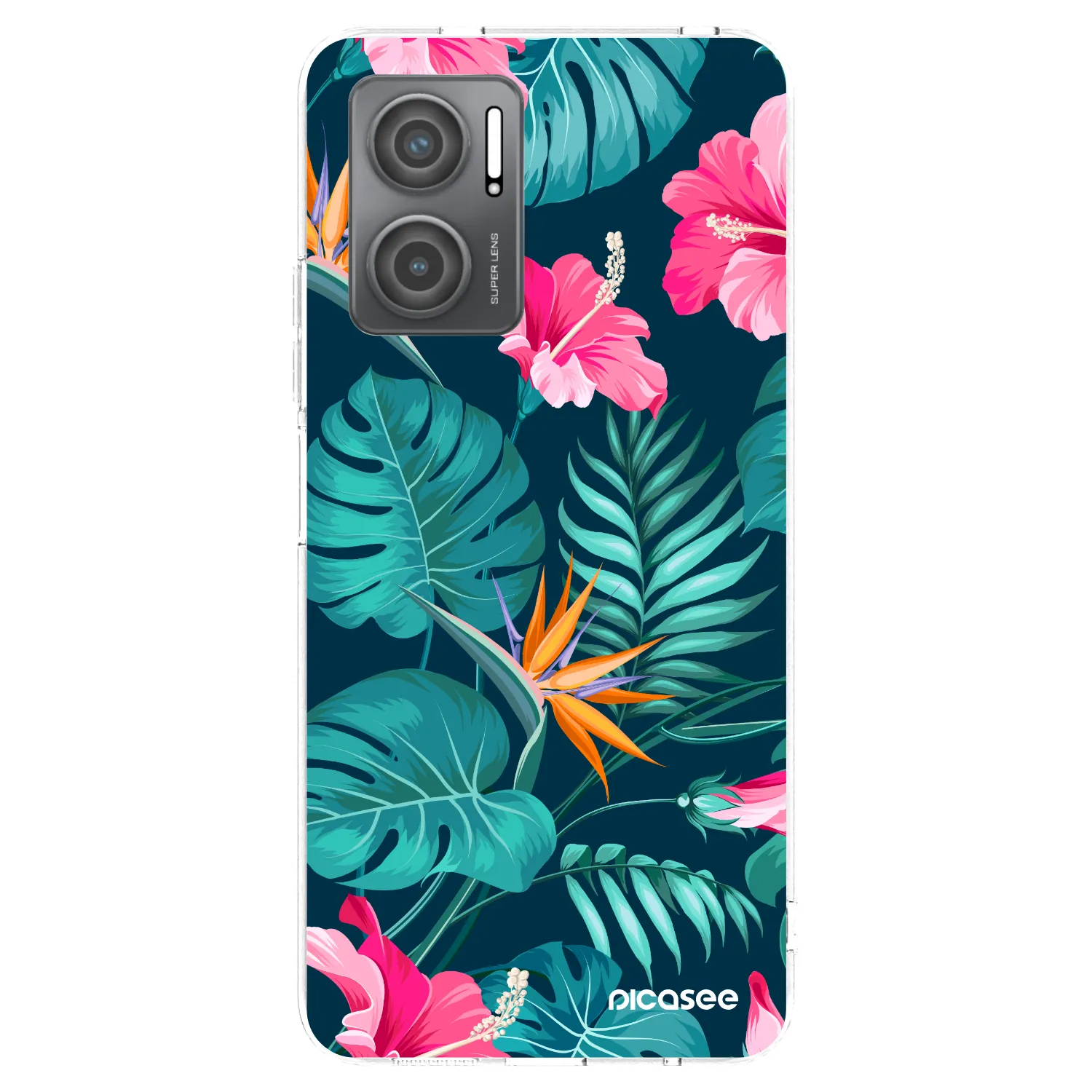Picasee silikónový prehľadný obal pre Xiaomi Redmi 10 5G - Pink Monstera