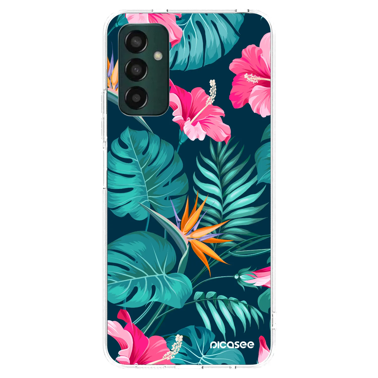 Picasee silikónový prehľadný obal pre Samsung Galaxy M23 5G - Pink Monstera