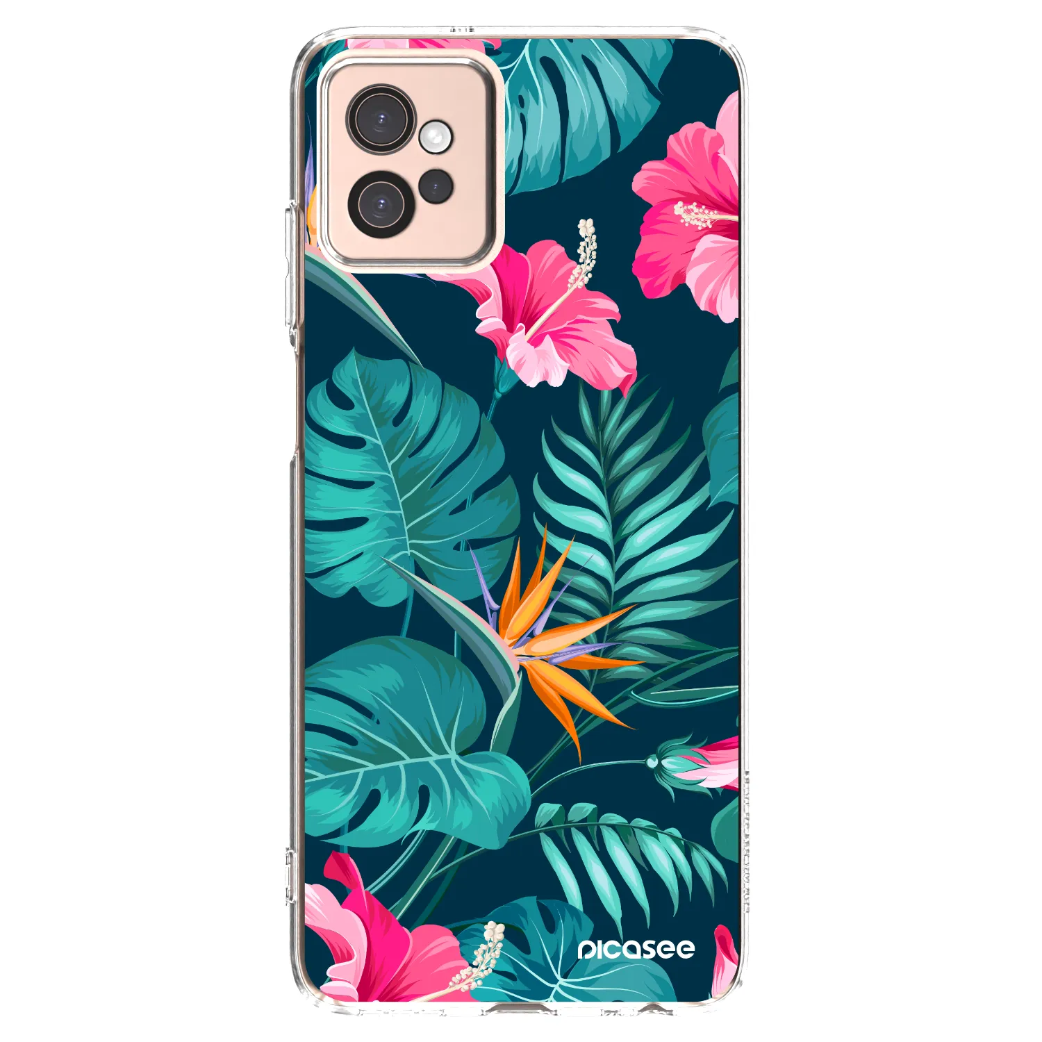 Picasee silikónový prehľadný obal pre Motorola Moto G32 - Pink Monstera