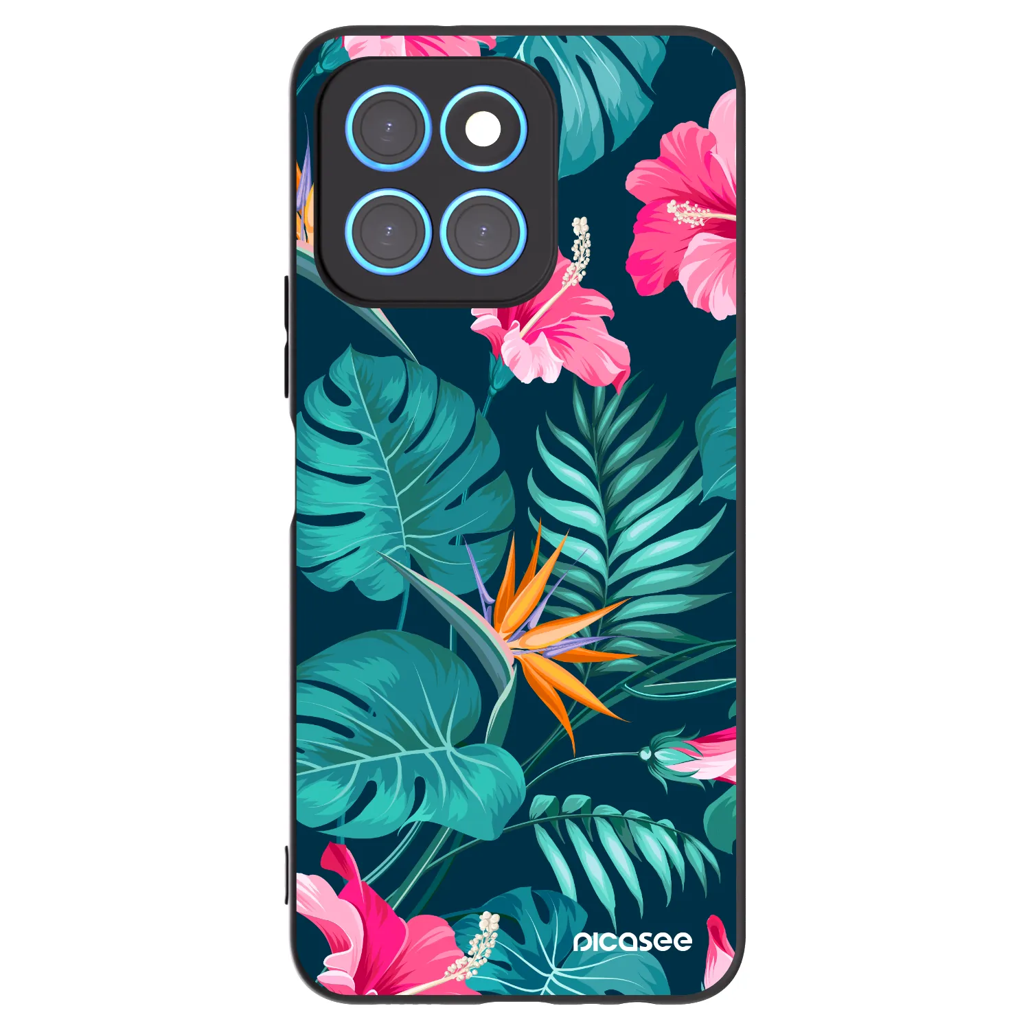 Picasee silikónový čierny obal pre Honor X8 5G - Pink Monstera