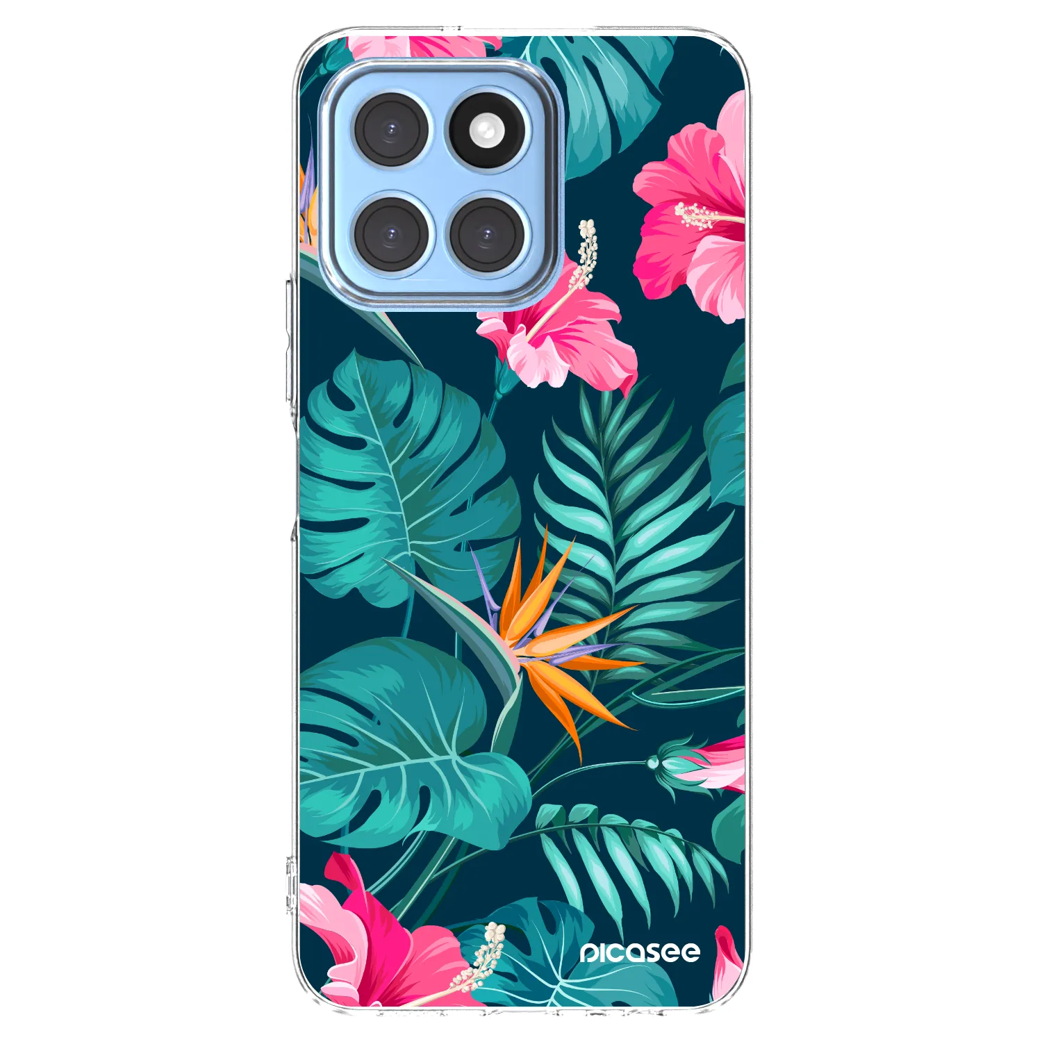 Picasee silikónový prehľadný obal pre Honor X6 - Pink Monstera