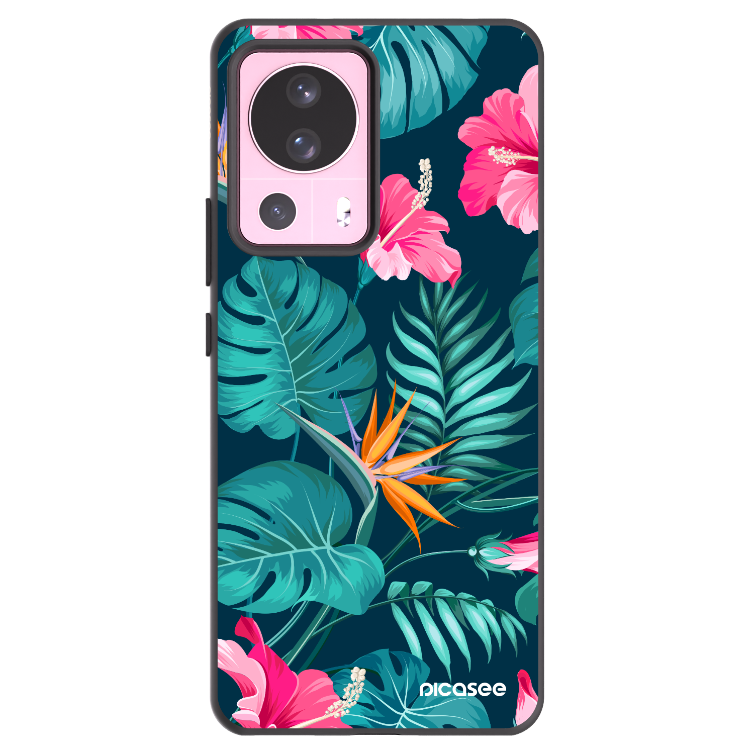 Picasee silikónový čierny obal pre Xiaomi 13 Lite - Pink Monstera