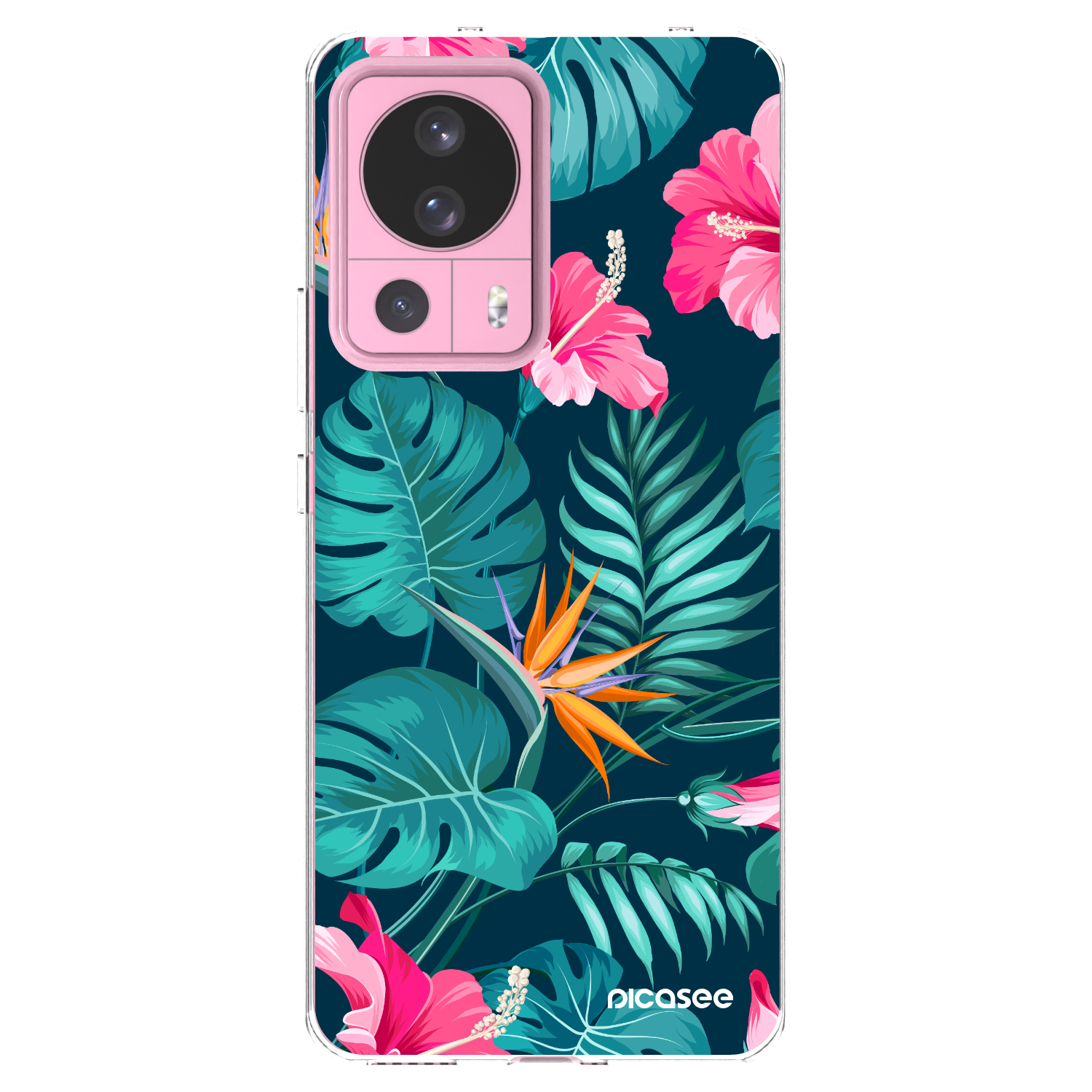 Picasee silikónový prehľadný obal pre Xiaomi 13 Lite - Pink Monstera