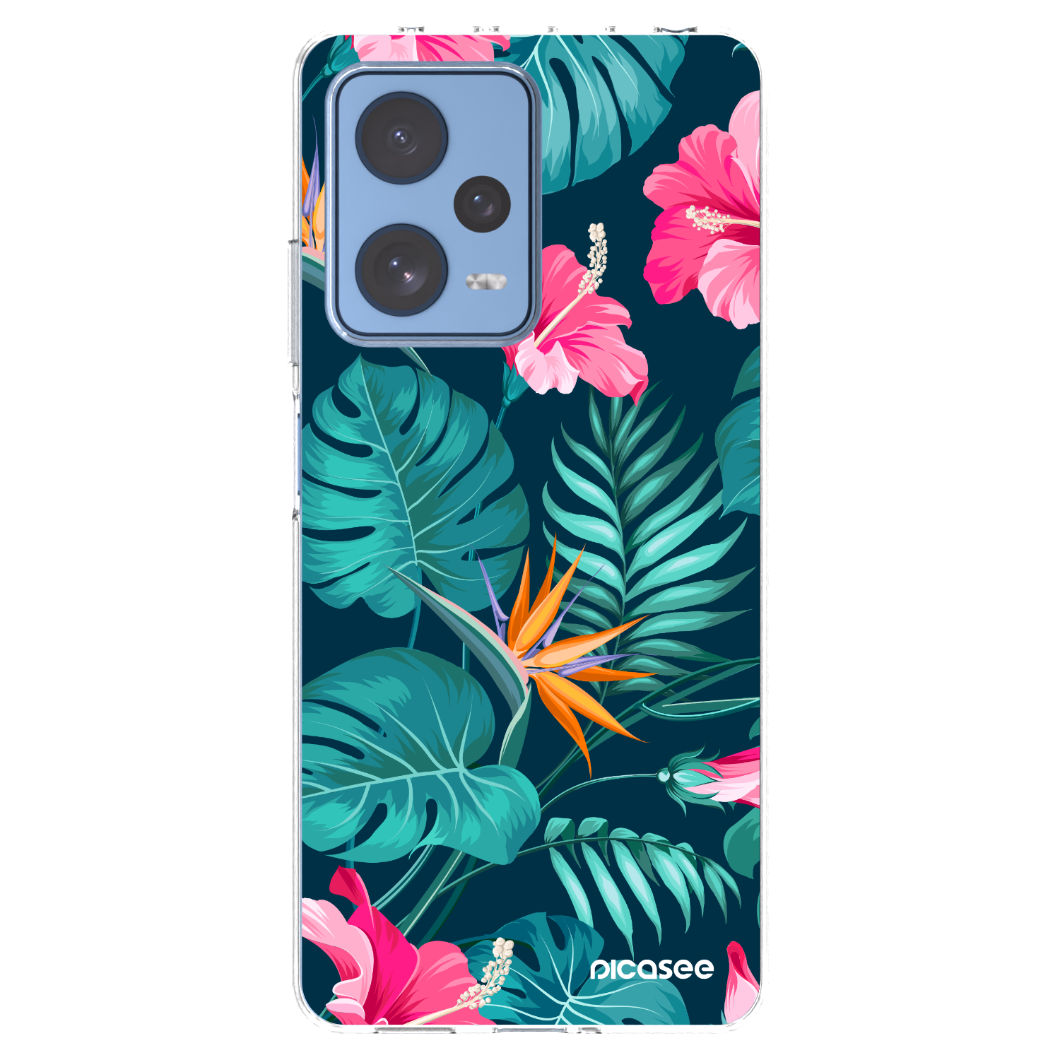 Picasee silikónový prehľadný obal pre Xiaomi Redmi Note 12 Pro 5G - Pink Monstera