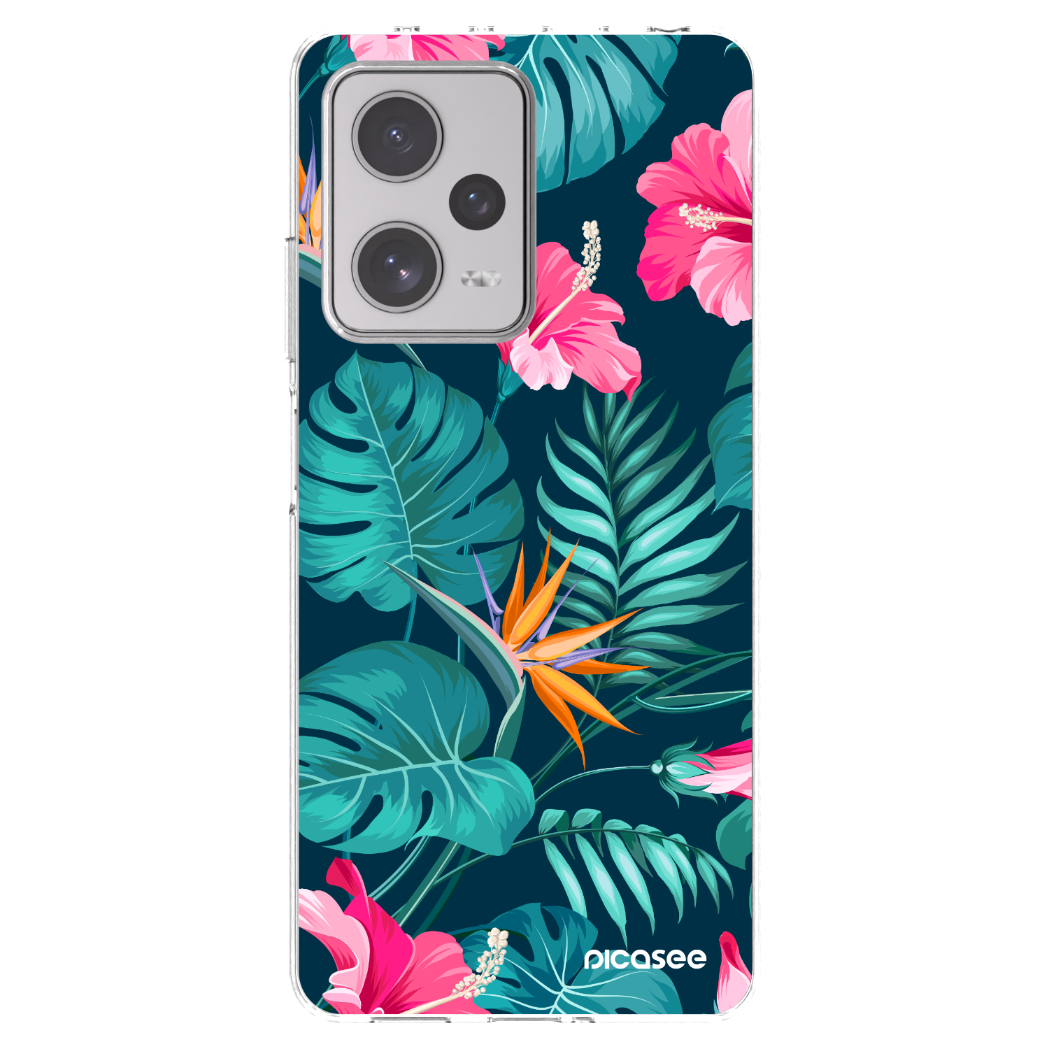 Picasee silikónový prehľadný obal pre Xiaomi Redmi Note 12 Pro+ 5G - Pink Monstera