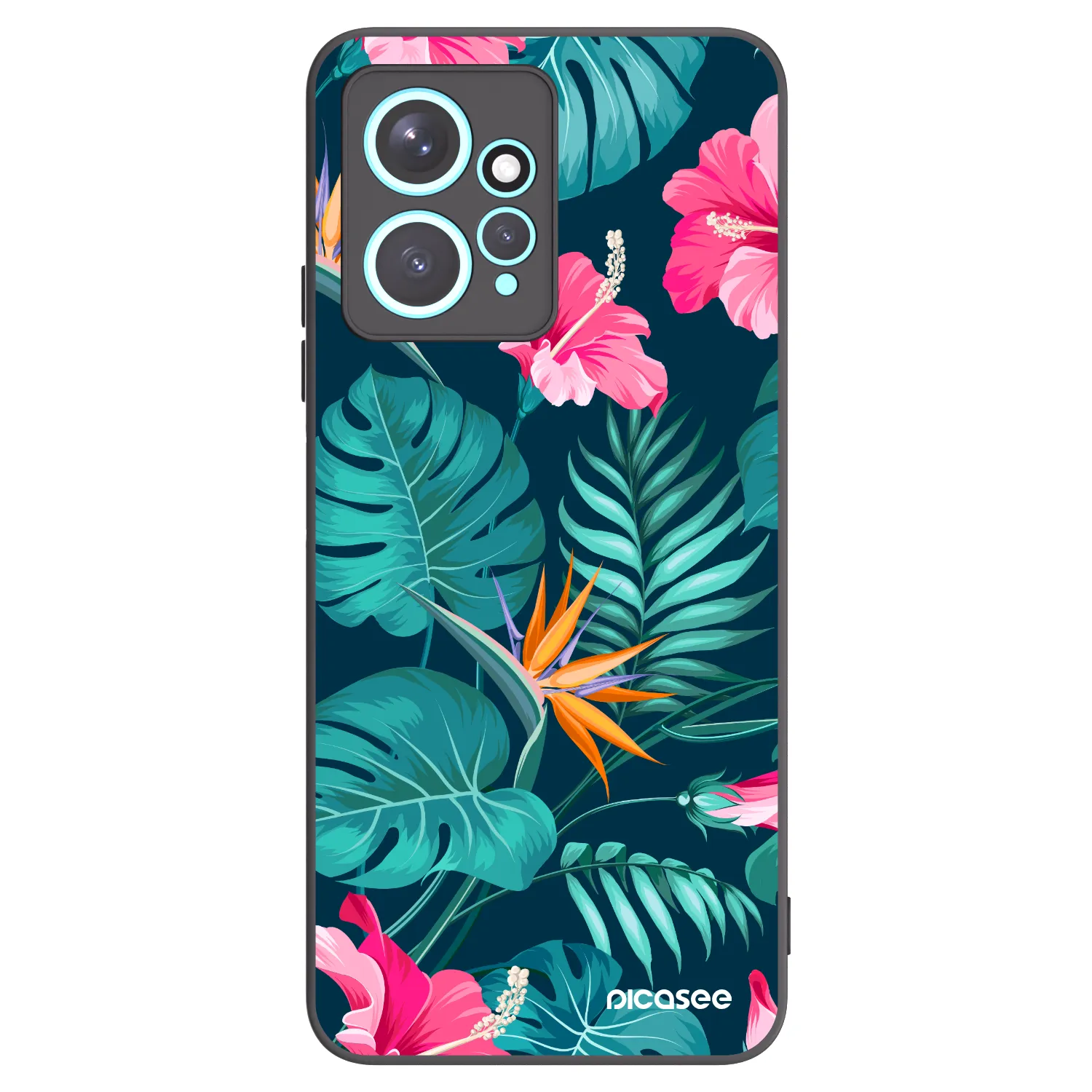 Picasee silikónový čierny obal pre Xiaomi Redmi Note 12 4G - Pink Monstera