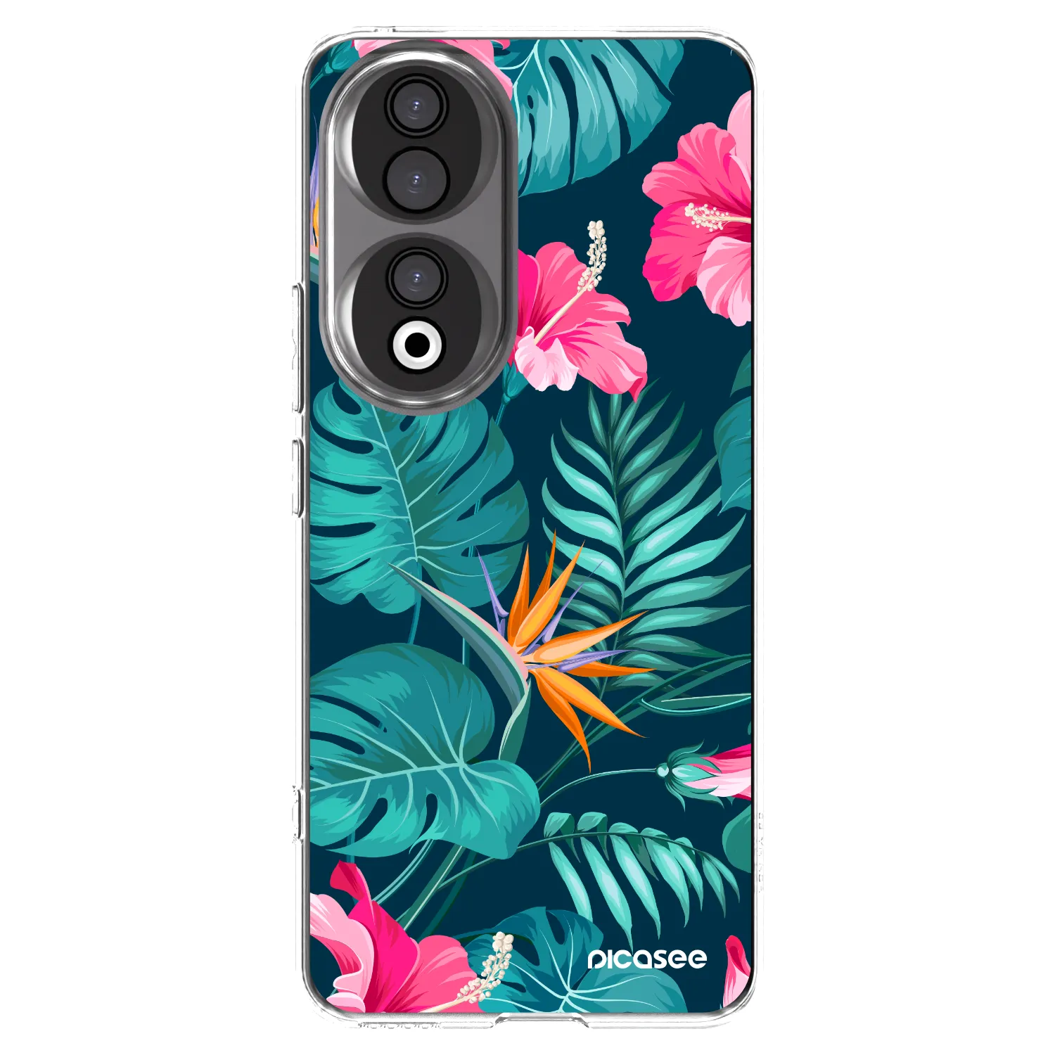 Picasee silikónový prehľadný obal pre Honor 90 5G - Pink Monstera
