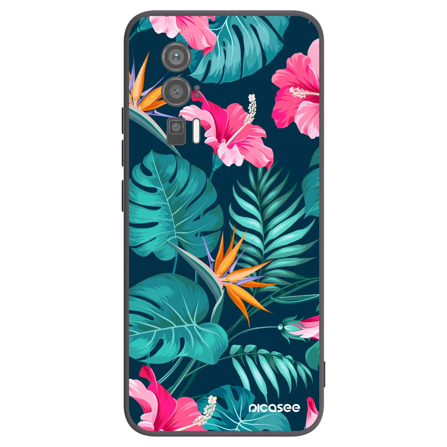 Picasee silikónový čierny obal pre Xiaomi Poco F5 Pro 5G - Pink Monstera