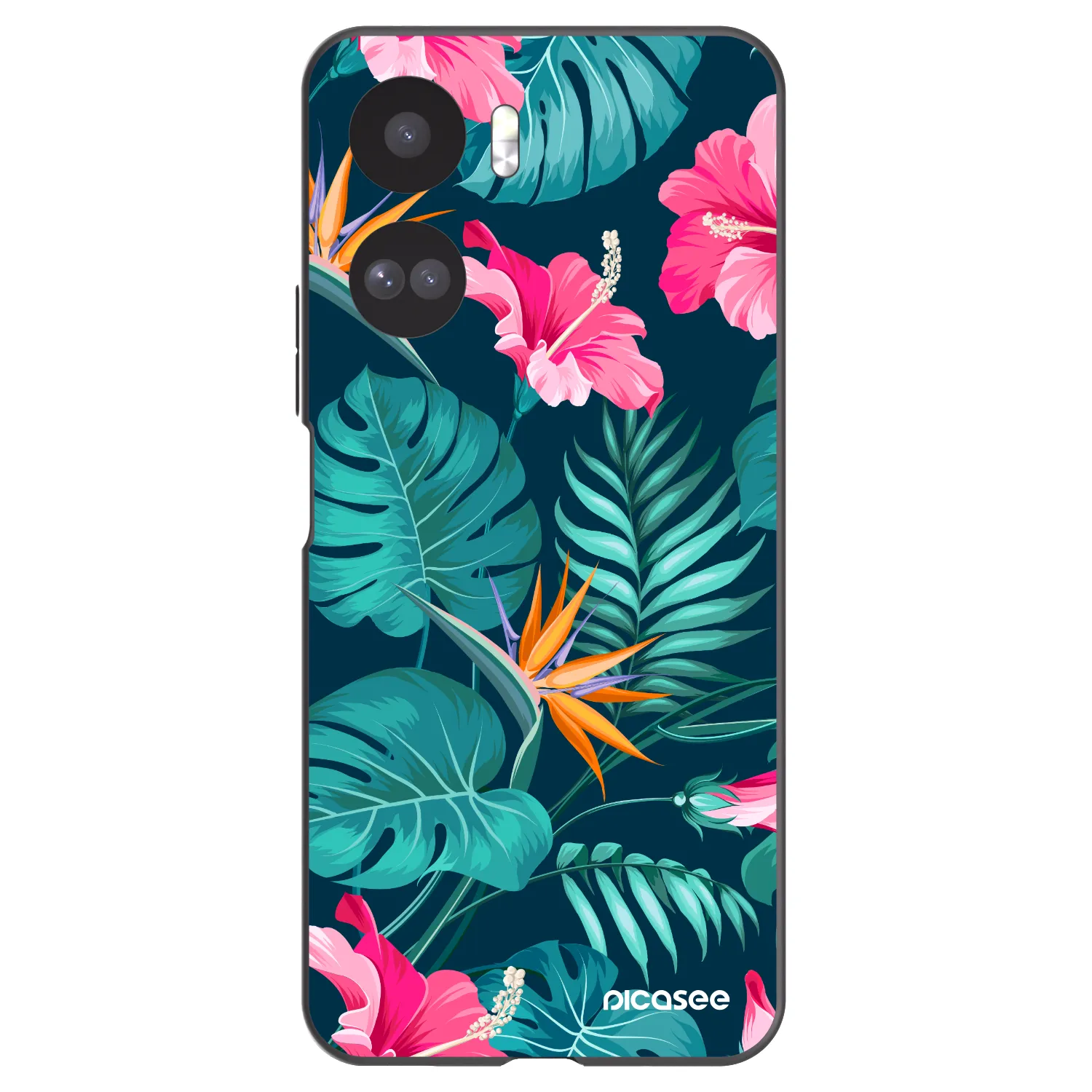 Picasee silikónový čierny obal pre Honor 90 Lite 5G - Pink Monstera