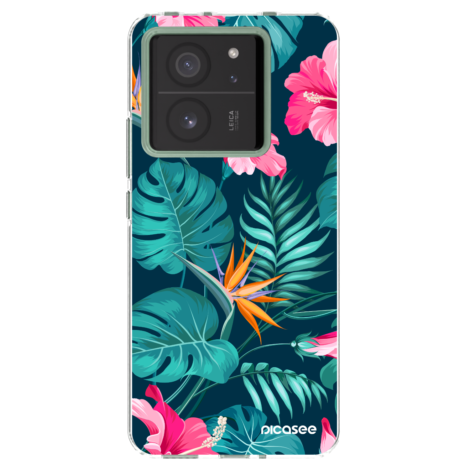 Picasee silikónový prehľadný obal pre Xiaomi 13T - Pink Monstera