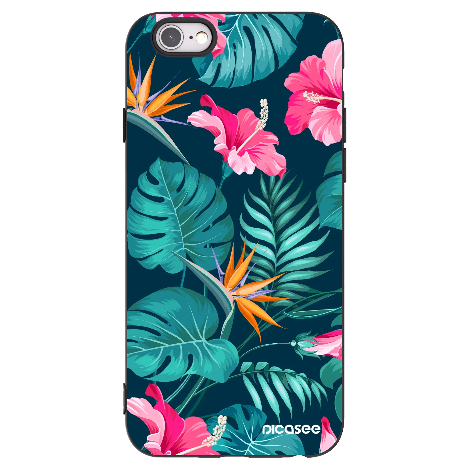 Picasee silikónový čierny obal pre Apple iPhone 6/6S - Pink Monstera