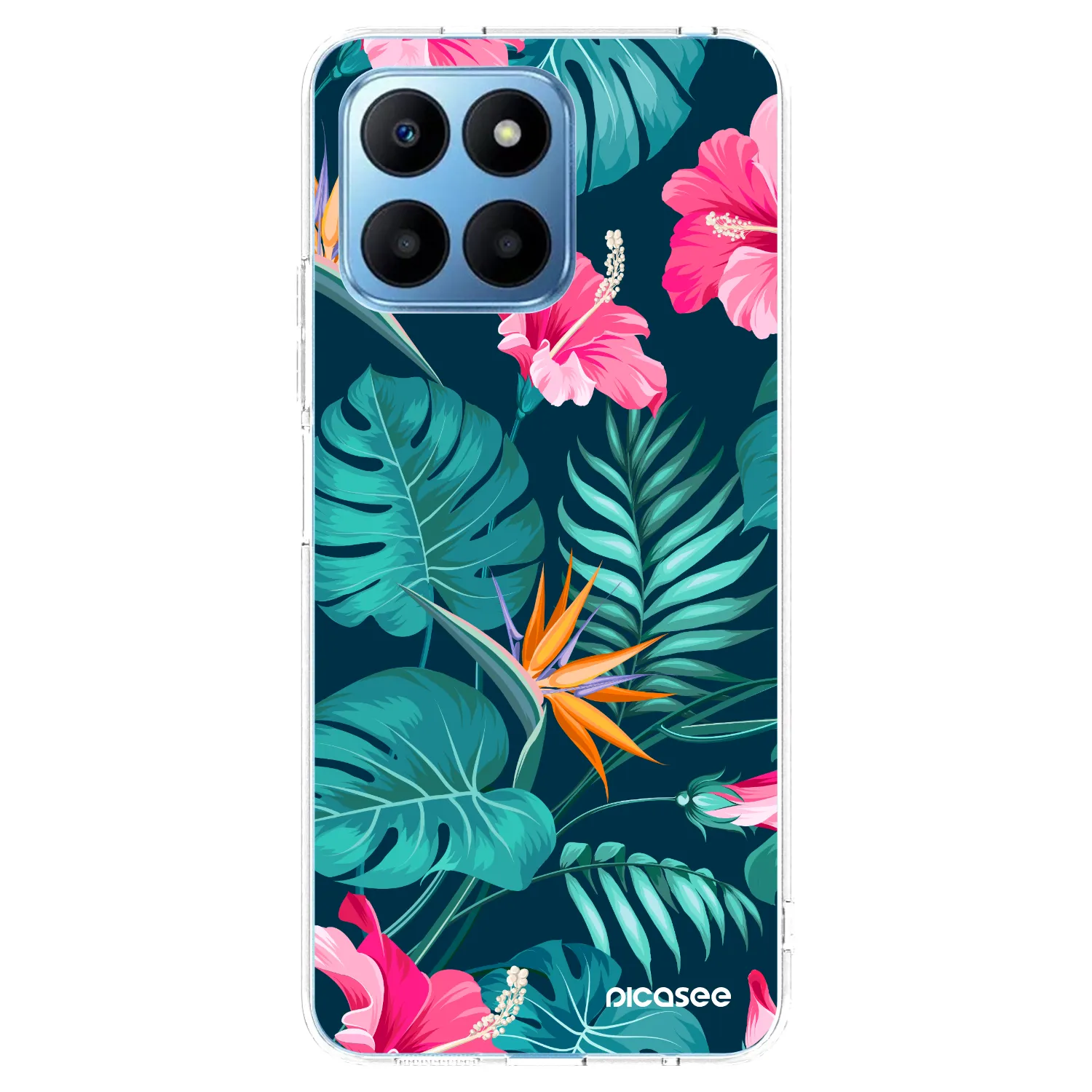 Picasee silikónový prehľadný obal pre Honor 70 Lite - Pink Monstera