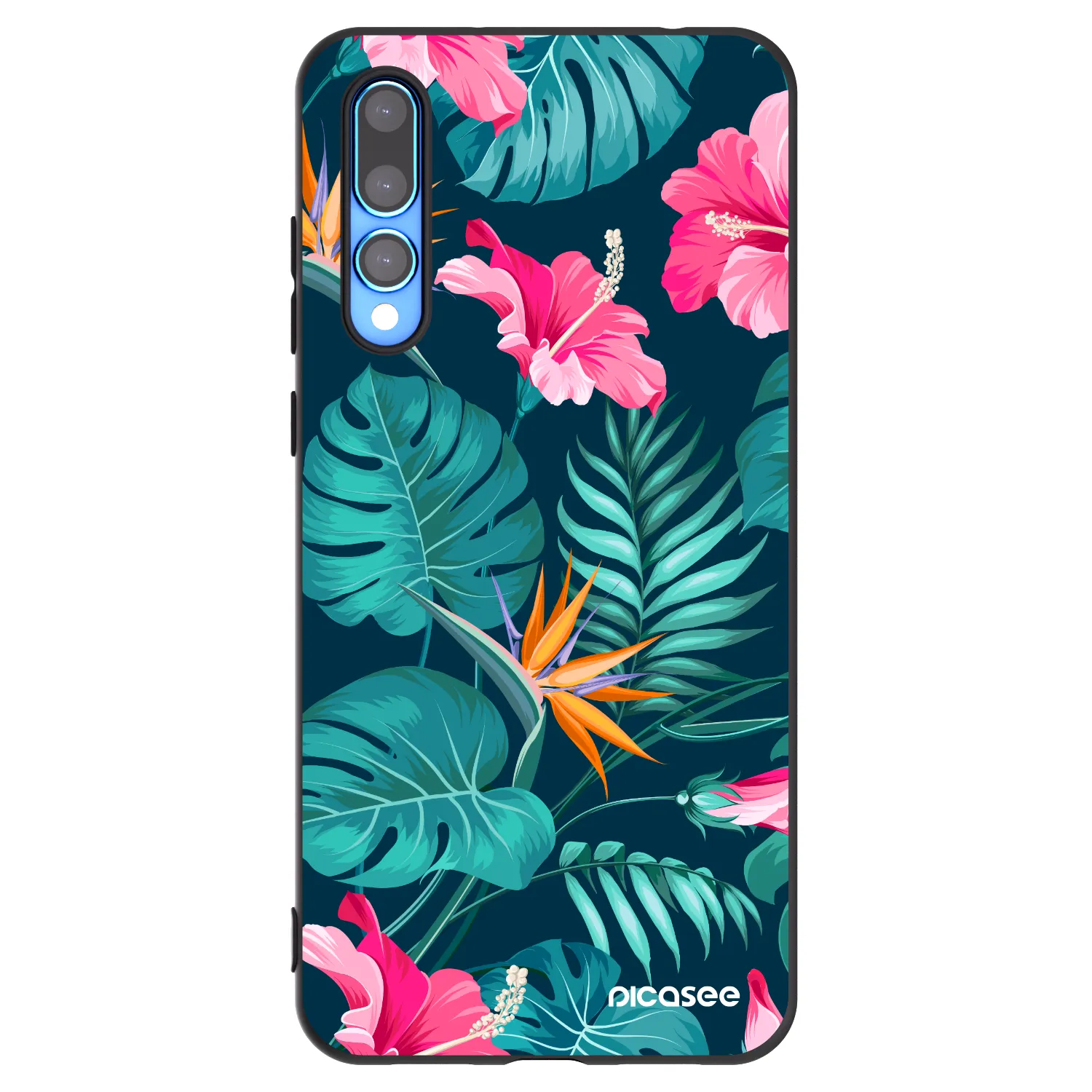 Picasee silikónový čierny obal pre Huawei P20 Pro - Pink Monstera