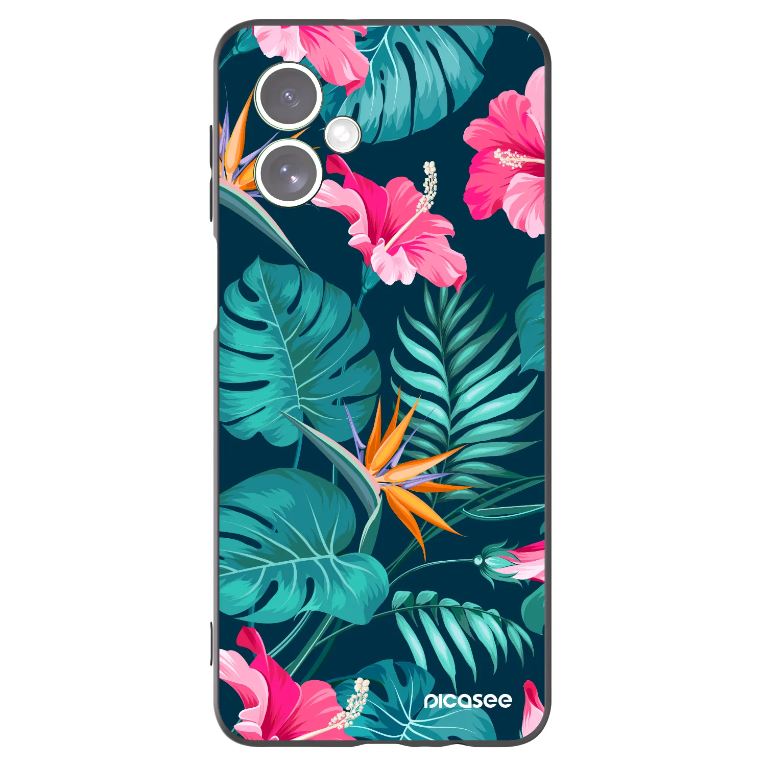 Silikónový čierny obal pre Motorola Moto G54 5G - Pink Monstera