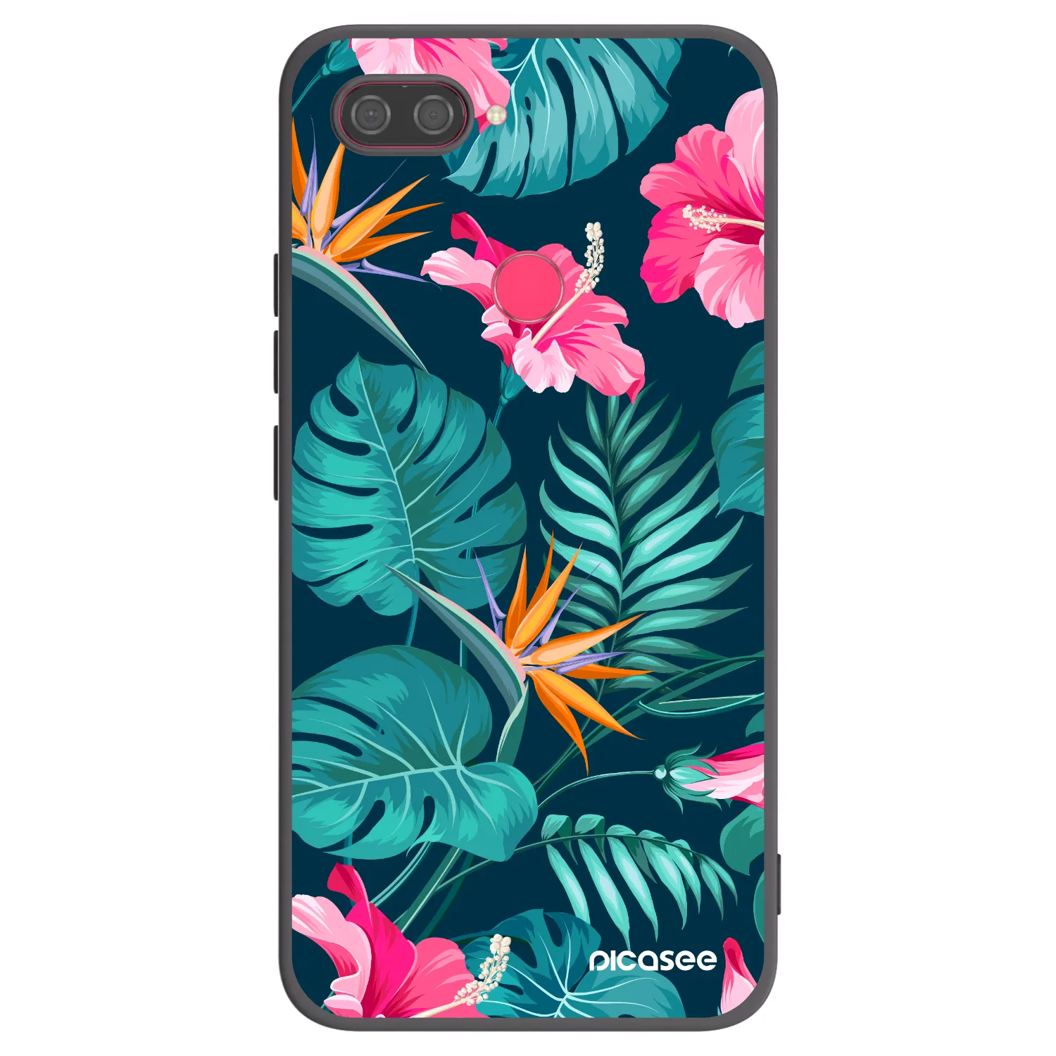 Picasee silikónový čierny obal pre Xiaomi Mi 8 Lite - Pink Monstera
