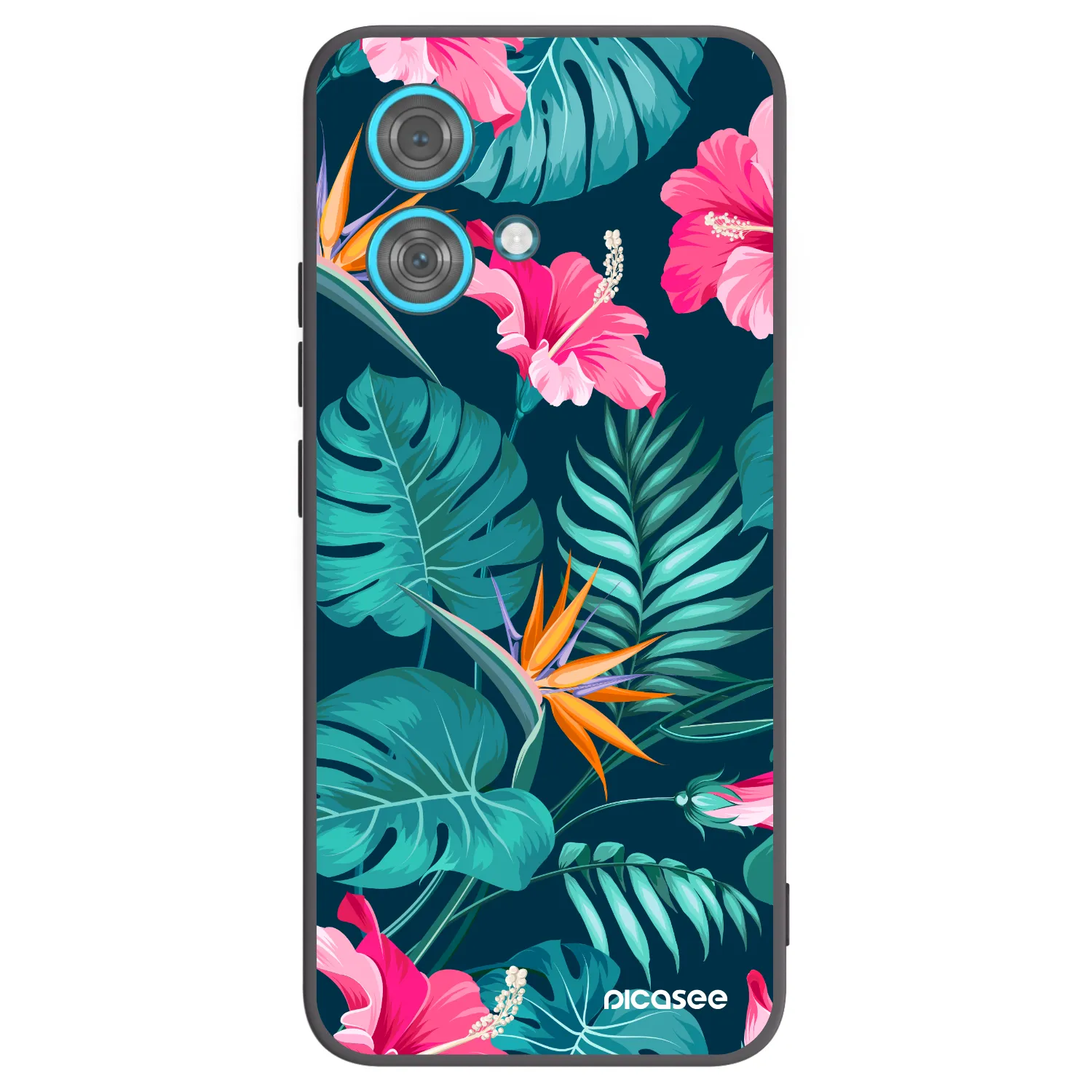 Picasee silikónový čierny obal pre Motorola Edge 40 Neo - Pink Monstera