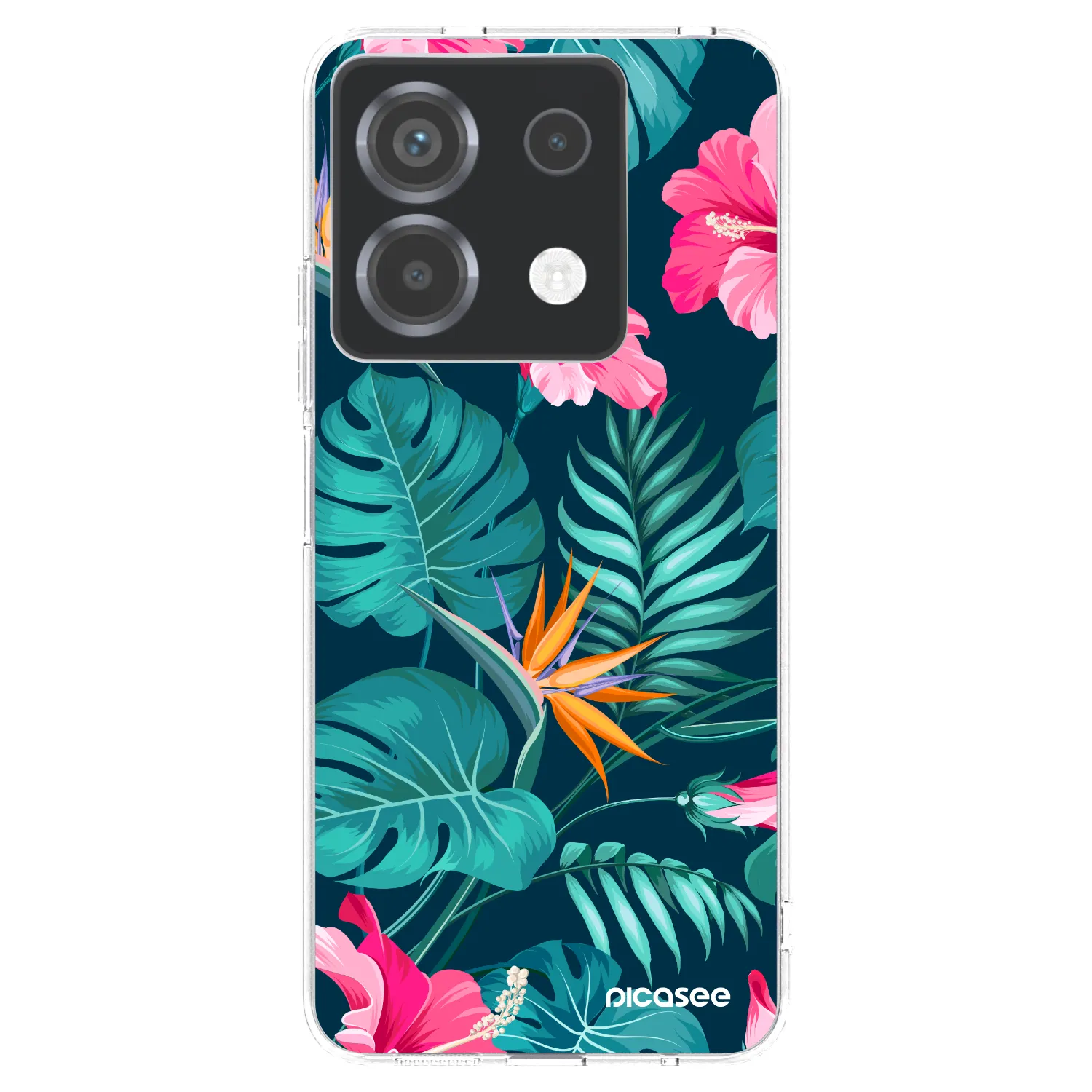 Picasee silikónový prehľadný obal pre Xiaomi Poco X6 - Pink Monstera