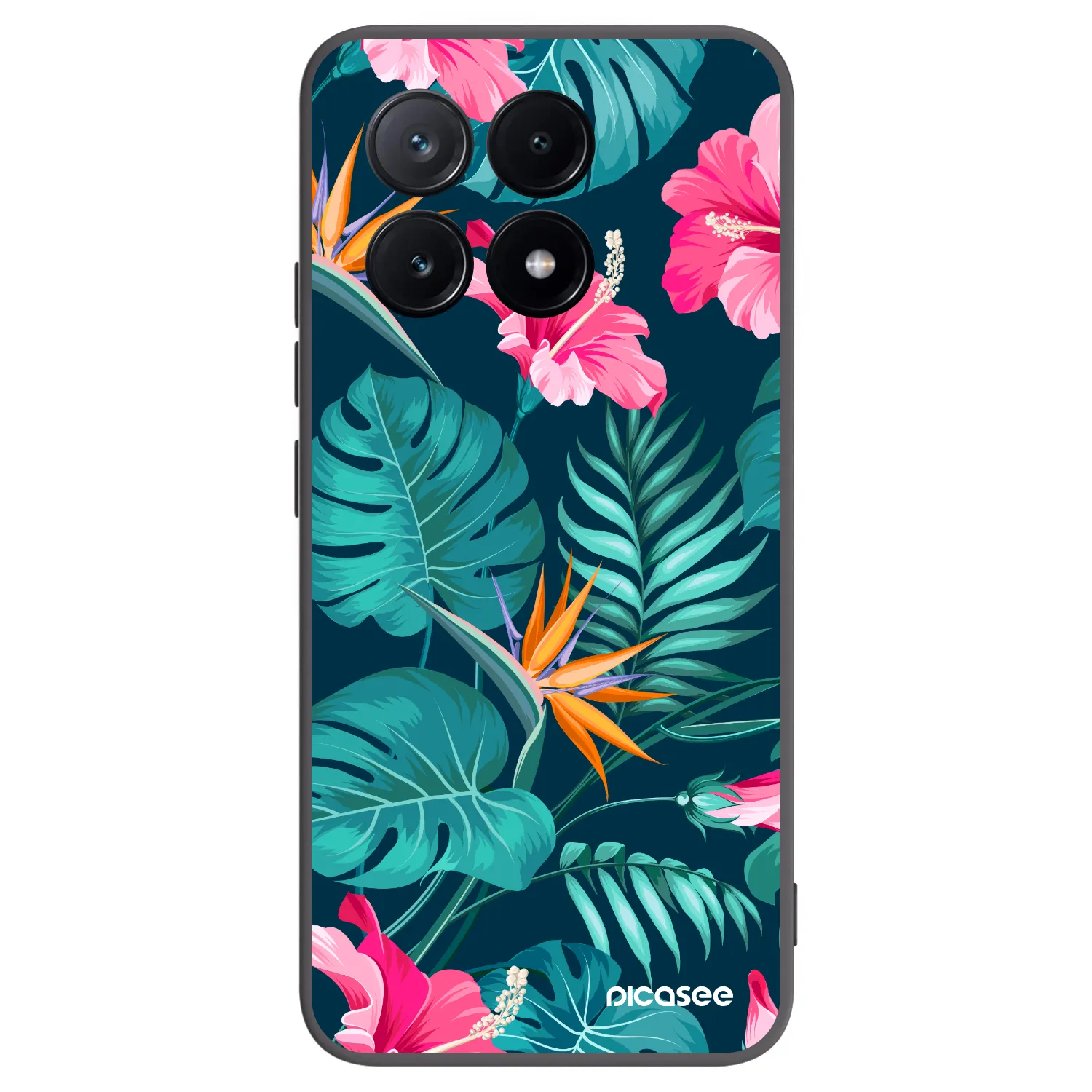 Picasee silikónový čierny obal pre Xiaomi Poco X6 Pro - Pink Monstera