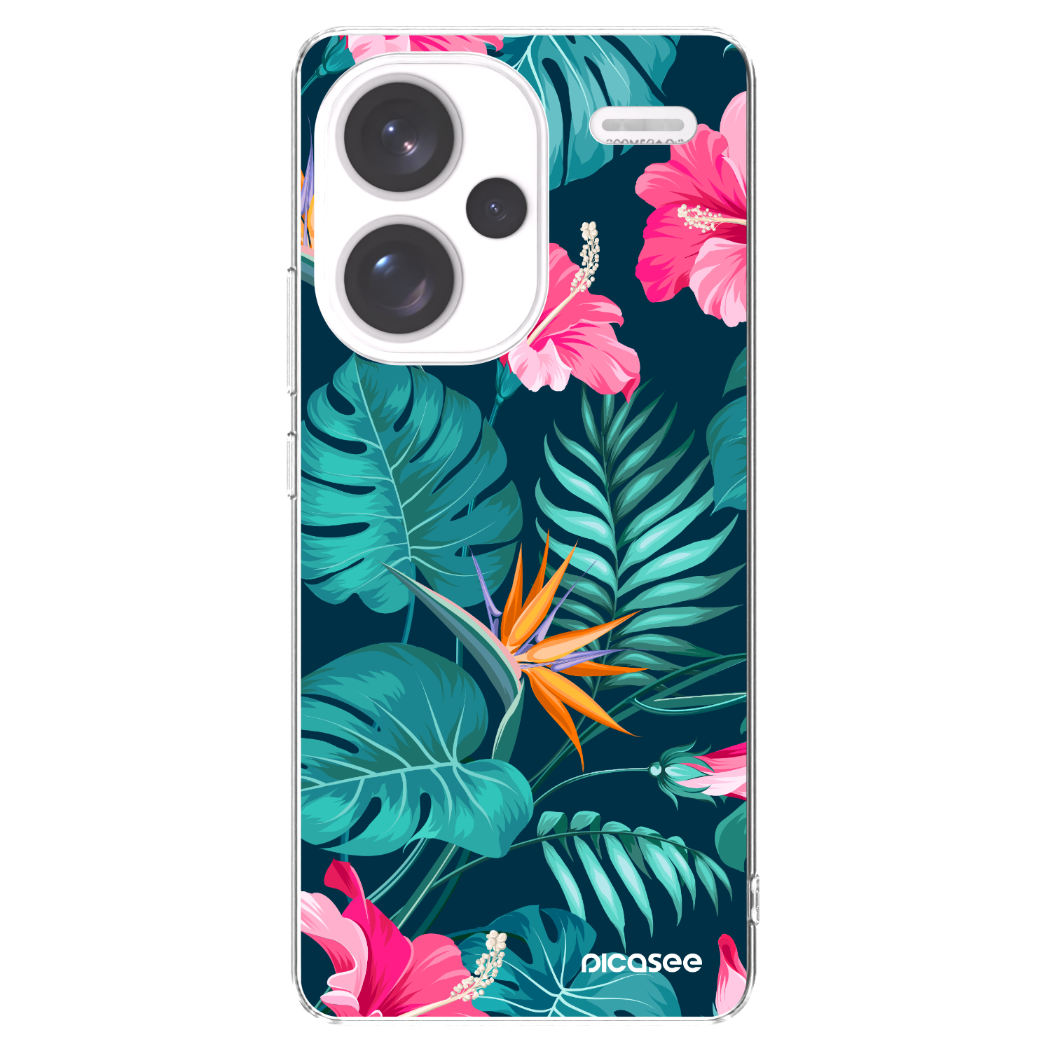 Picasee silikónový prehľadný obal pre Xiaomi Redmi Note 13 Pro+ 5G - Pink Monstera
