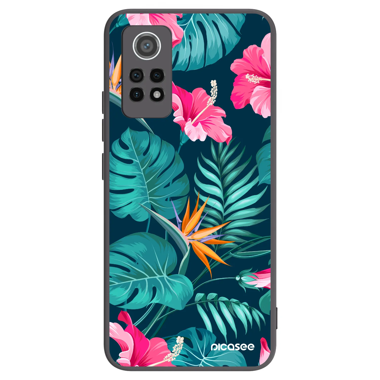 Picasee silikónový čierny obal pre Xiaomi Redmi Note 12 Pro 4G - Pink Monstera