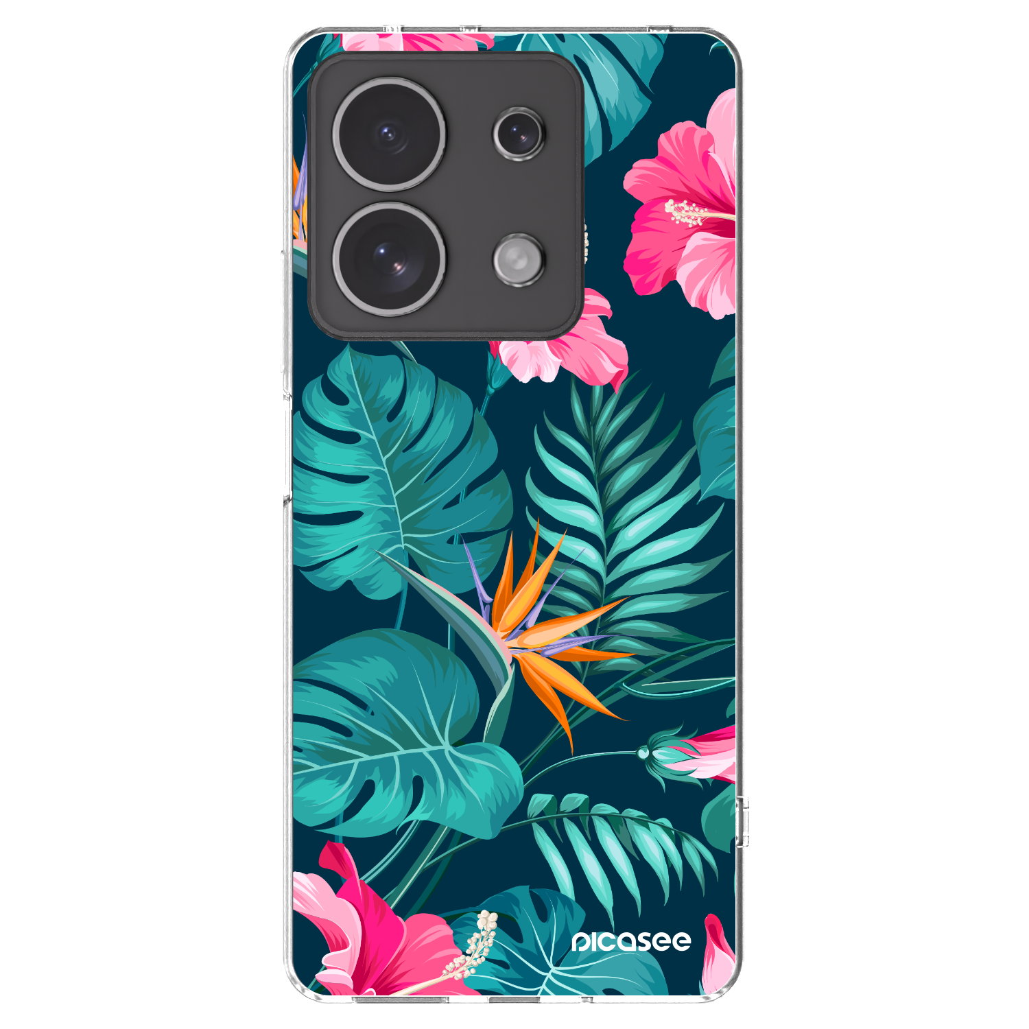 Picasee silikónový prehľadný obal pre Xiaomi Redmi Note 13 4G - Pink Monstera