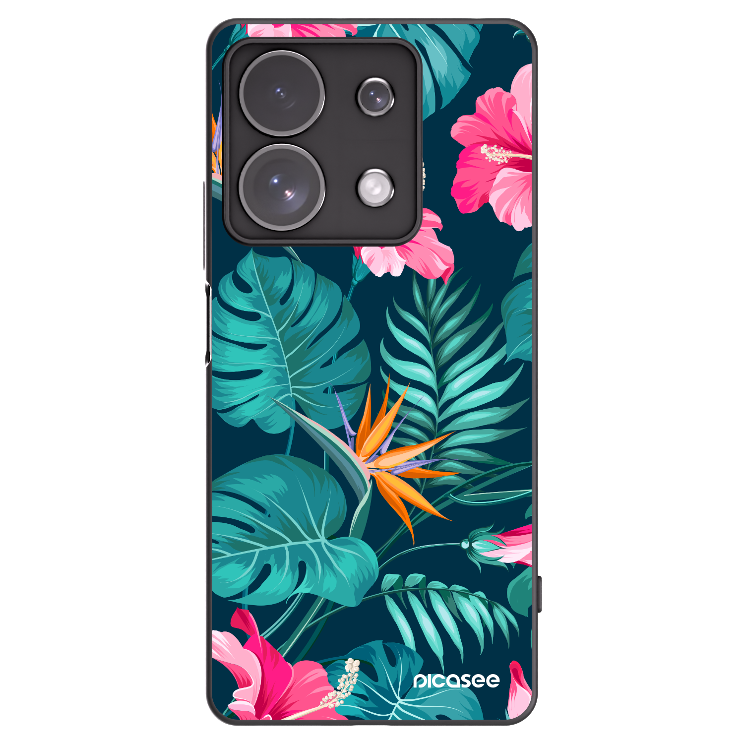 Silikónový čierny obal pre Xiaomi Redmi Note 13 Pro 4G - Pink Monstera