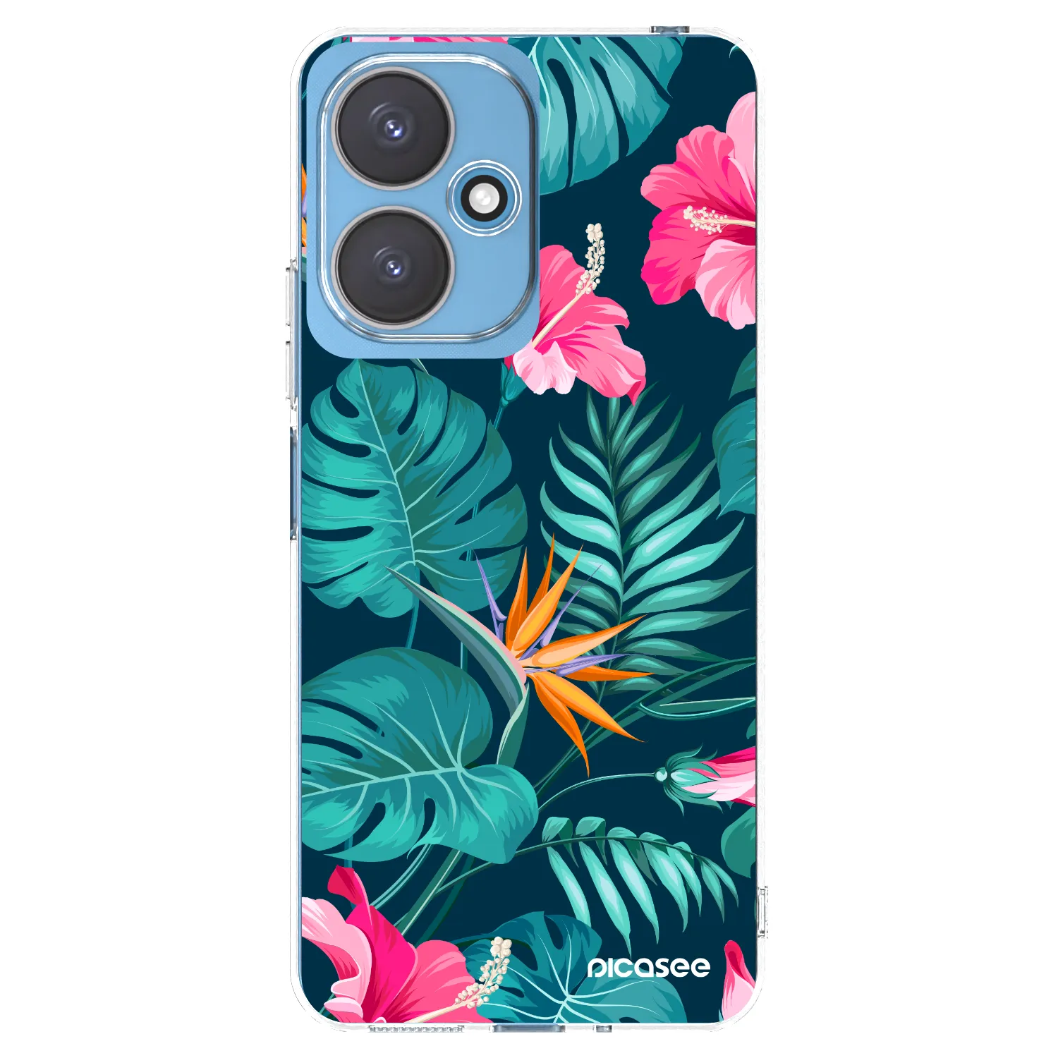 Picasee silikónový prehľadný obal pre Xiaomi Redmi 13C 5G - Pink Monstera