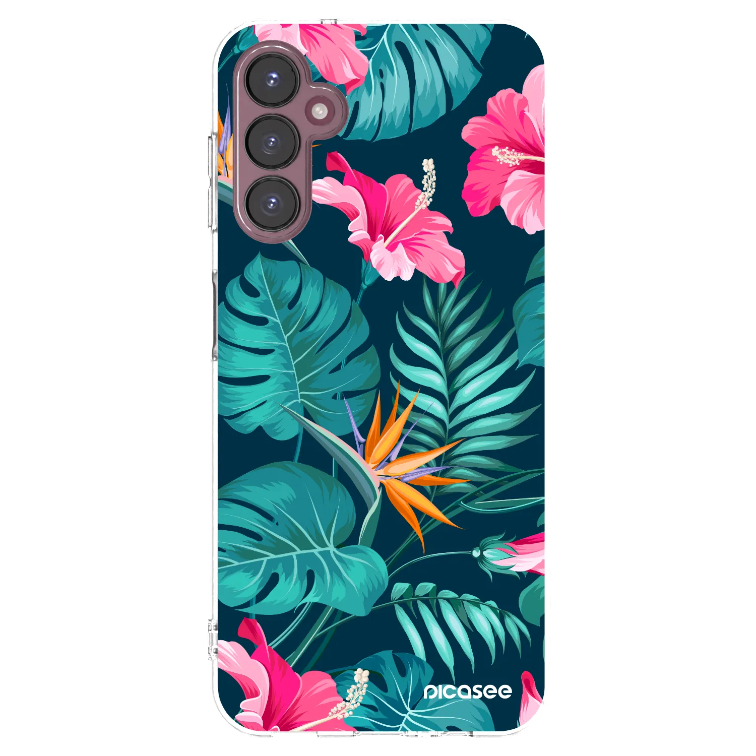 Picasee silikónový prehľadný obal pre Samsung Galaxy A05s A057G - Pink Monstera