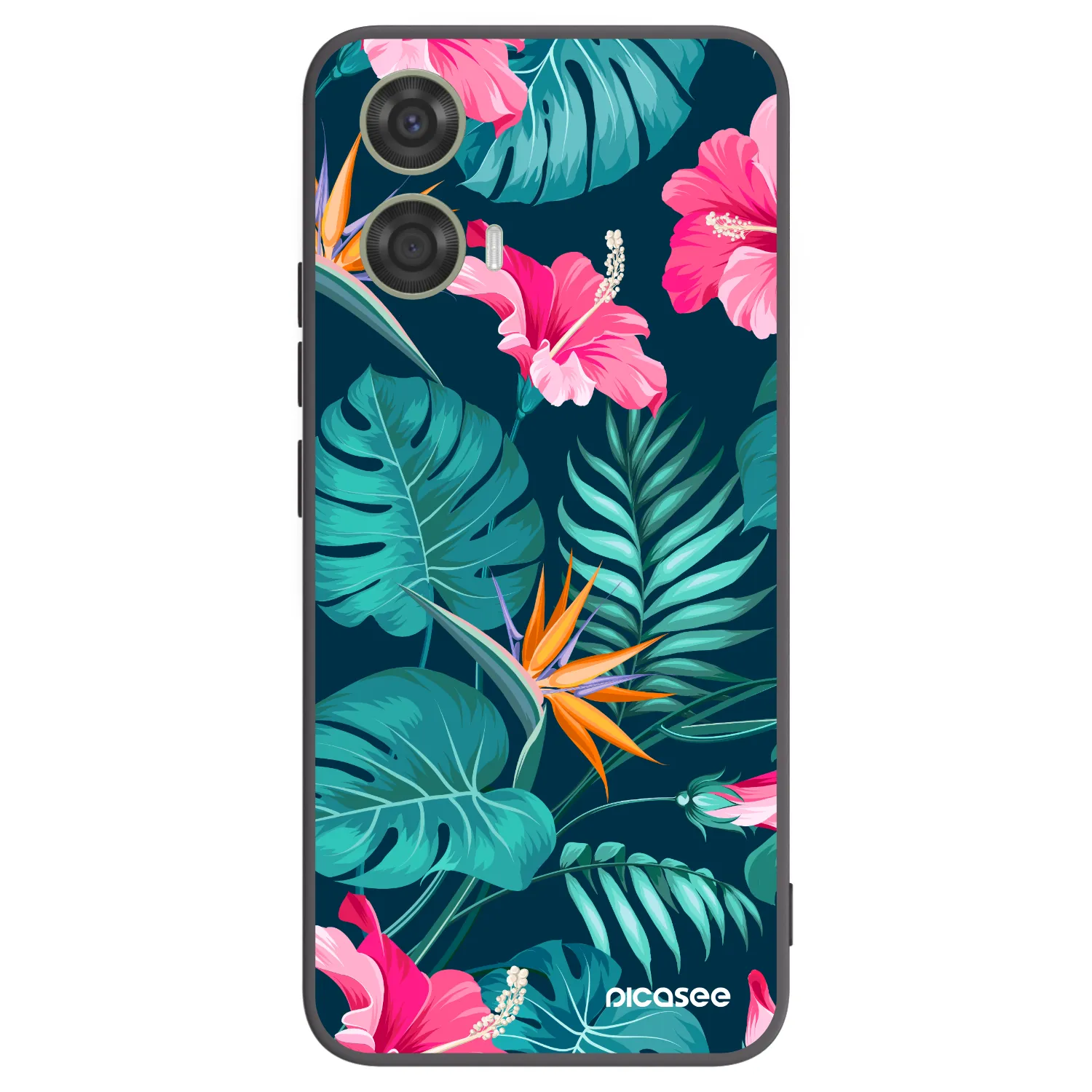 Picasee silikónový čierny obal pre Motorola Moto G24 - Pink Monstera