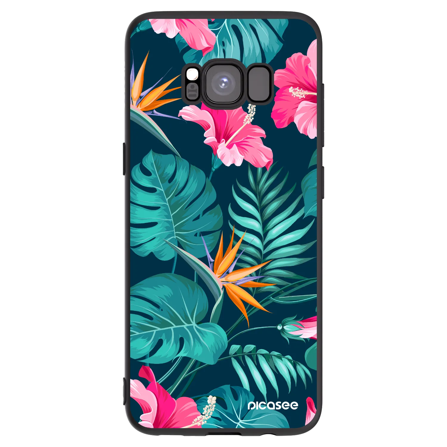 Picasee silikónový čierny obal pre Samsung Galaxy S8 G950F - Pink Monstera