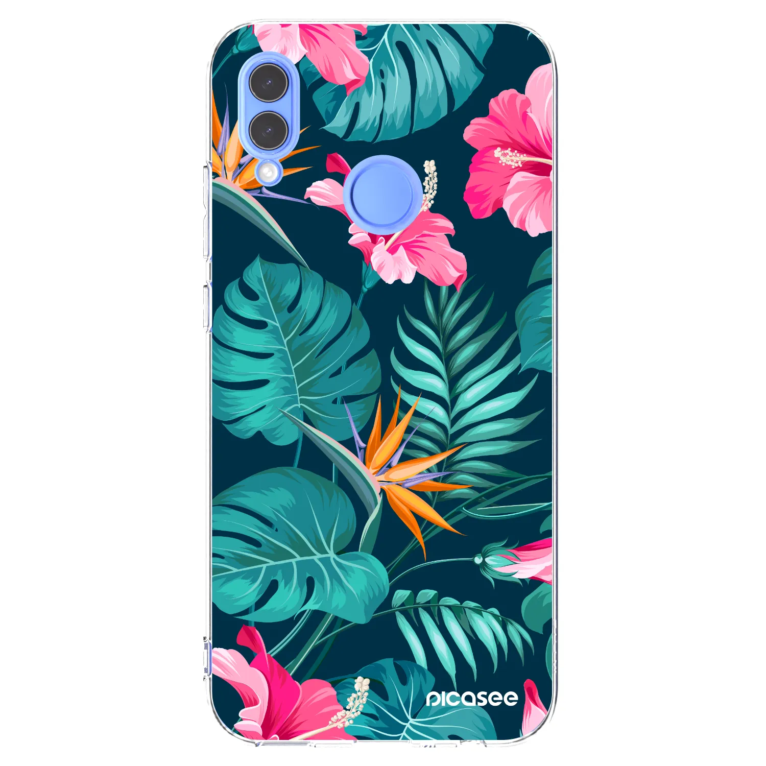 Picasee silikónový prehľadný obal pre Huawei P Smart 2019 - Pink Monstera