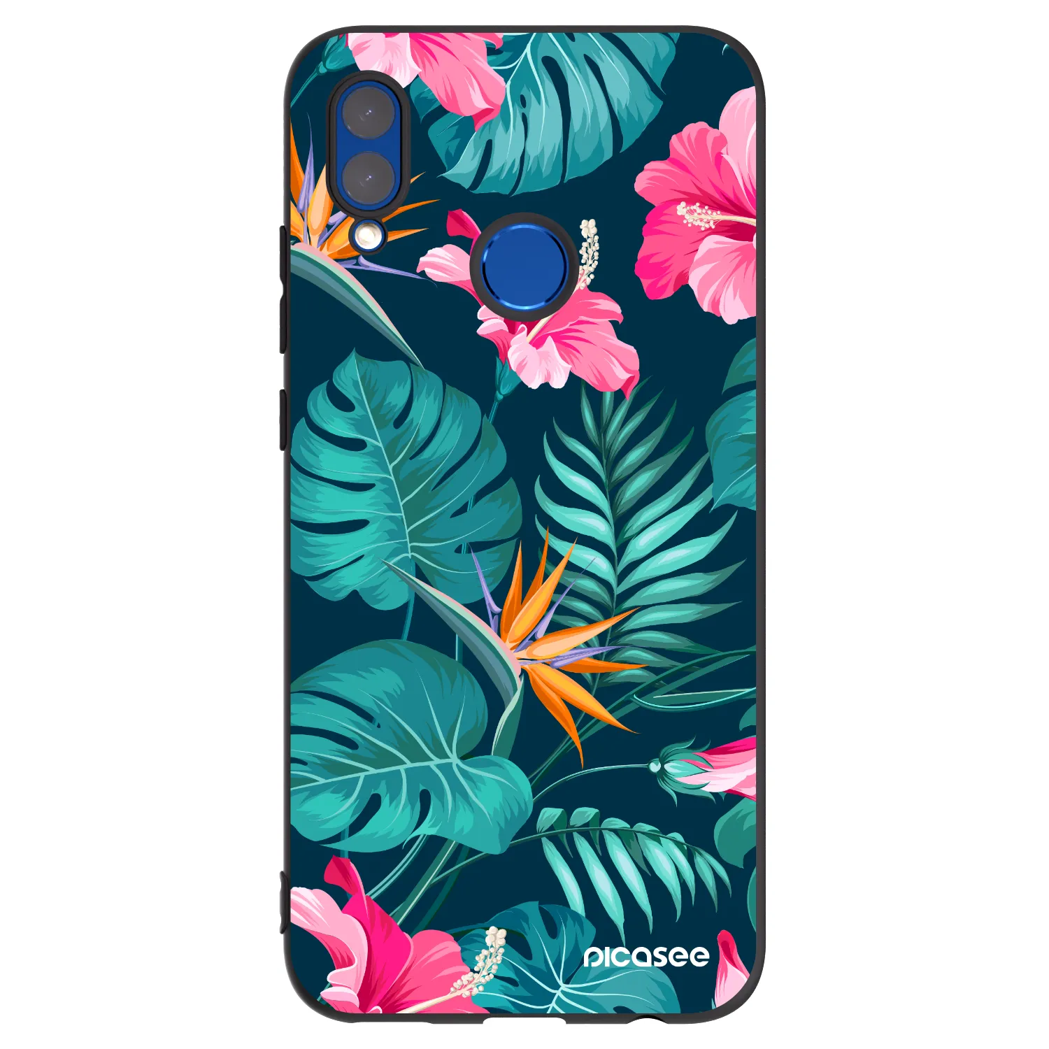 Picasee silikónový čierny obal pre Honor 10 Lite - Pink Monstera
