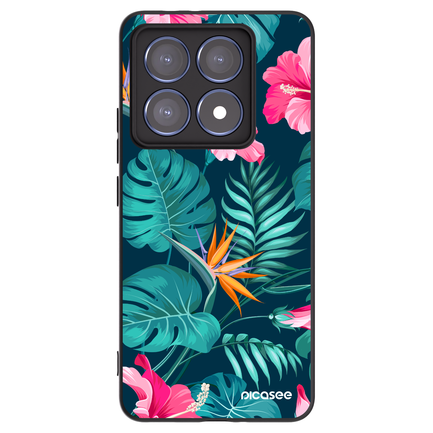 Picasee silikónový čierny obal pre Xiaomi 14T Pro - Pink Monstera