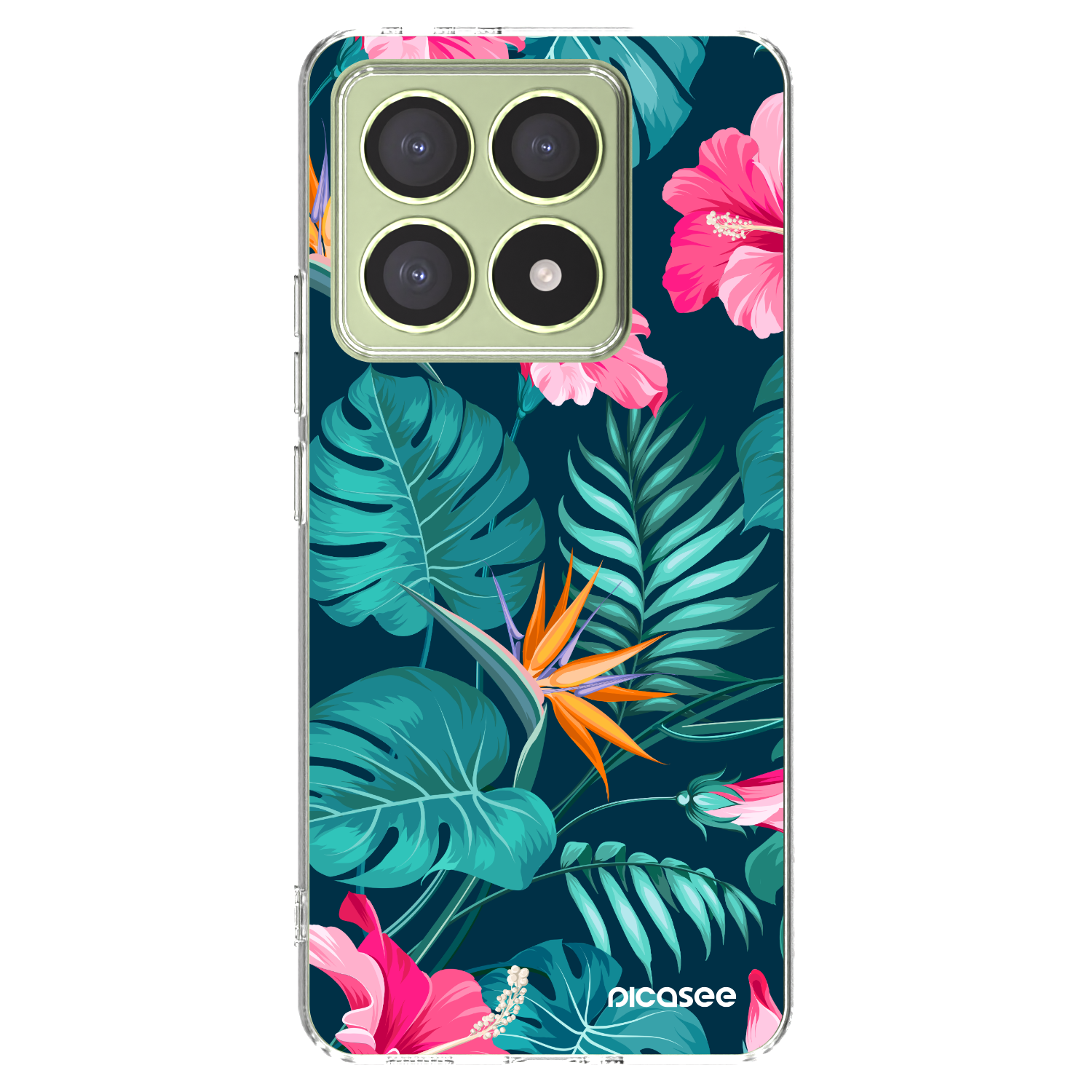 Picasee silikónový prehľadný obal pre Xiaomi 14T - Pink Monstera