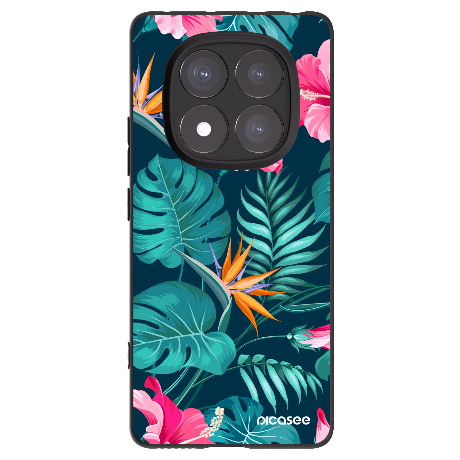 Picasee silikónový čierny obal pre Xiaomi Redmi Note 14 Pro+ 5G - Pink Monstera