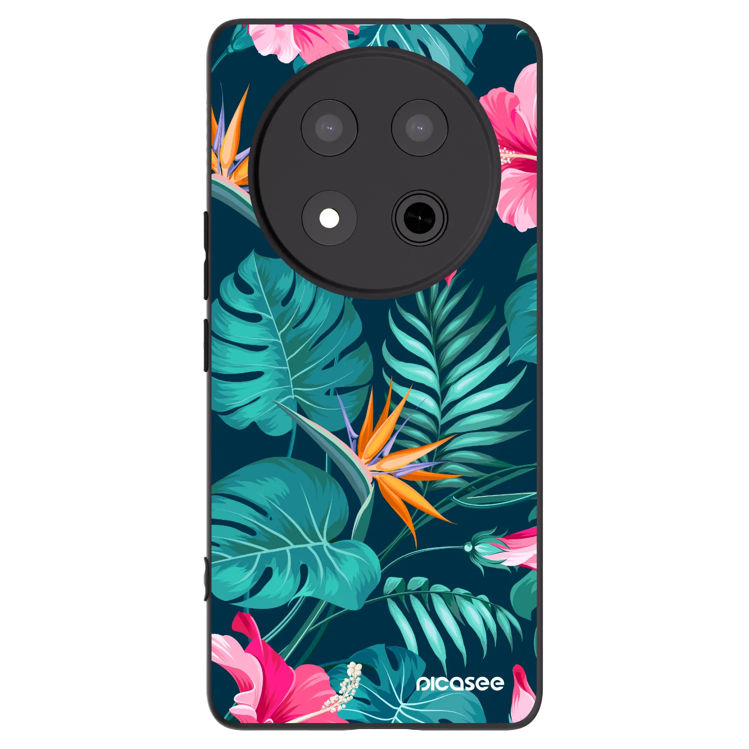 Picasee silikónový čierny obal pre Honor Magic7 Lite 5G - Pink Monstera