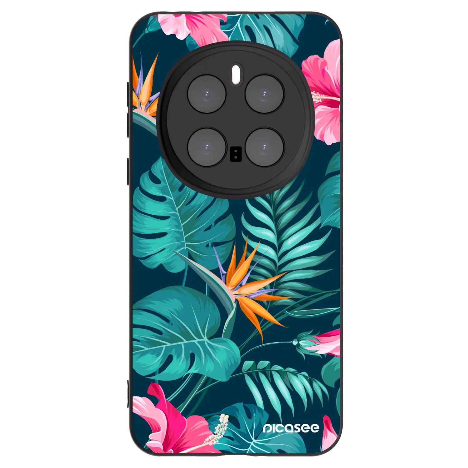 Picasee silikónový čierny obal pre Honor Magic7 Pro 5G - Pink Monstera