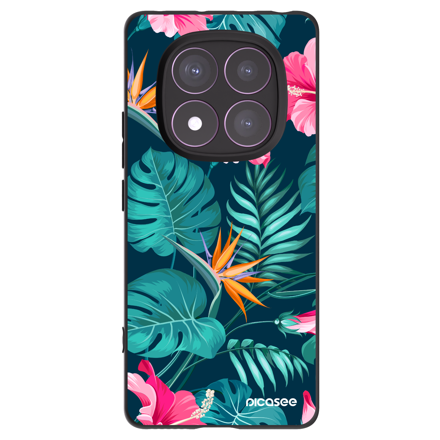 Picasee silikónový čierny obal pre Xiaomi Redmi Note 14 Pro 4G - Pink Monstera
