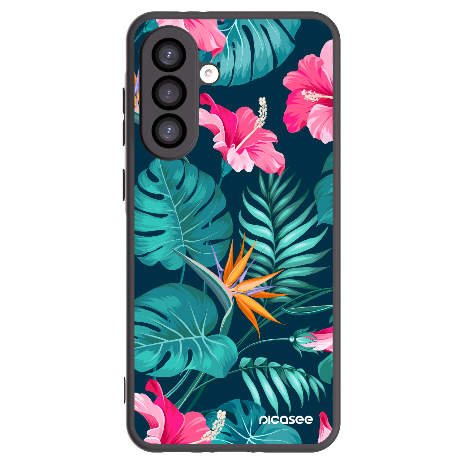 Picasee silikónový čierny obal pre Samsung Galaxy A26 5G A266B - Pink Monstera