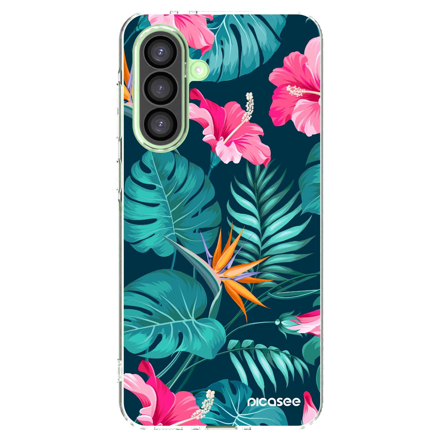 Picasee silikónový prehľadný obal pre Samsung Galaxy A26 5G A266B - Pink Monstera